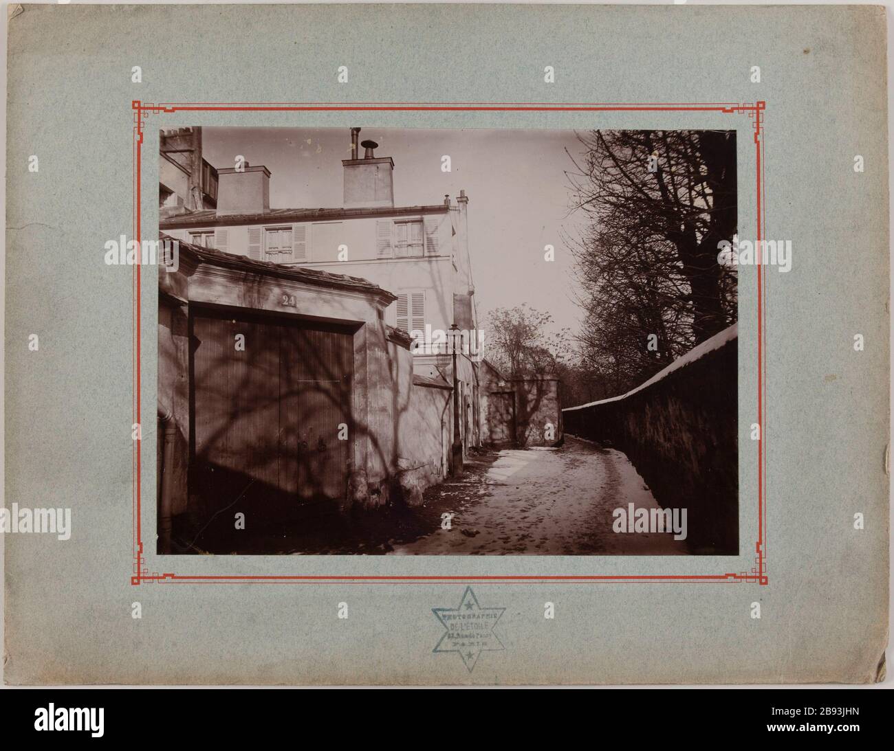 Blick auf eine verschneite Straße, Paris [?] Anonyme. "Vue d'une rue enneigée, Paris [?]". Paris, musée Carnavalet. Stockfoto