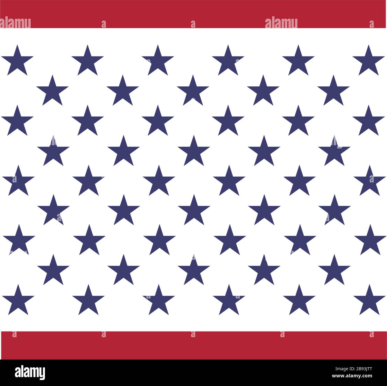 Fünfzig Sterne. Teil der amerikanischen Flagge und Farben. Darstellung des Stock-Vektors auf weißem Hintergrund isoliert. Stock Vektor