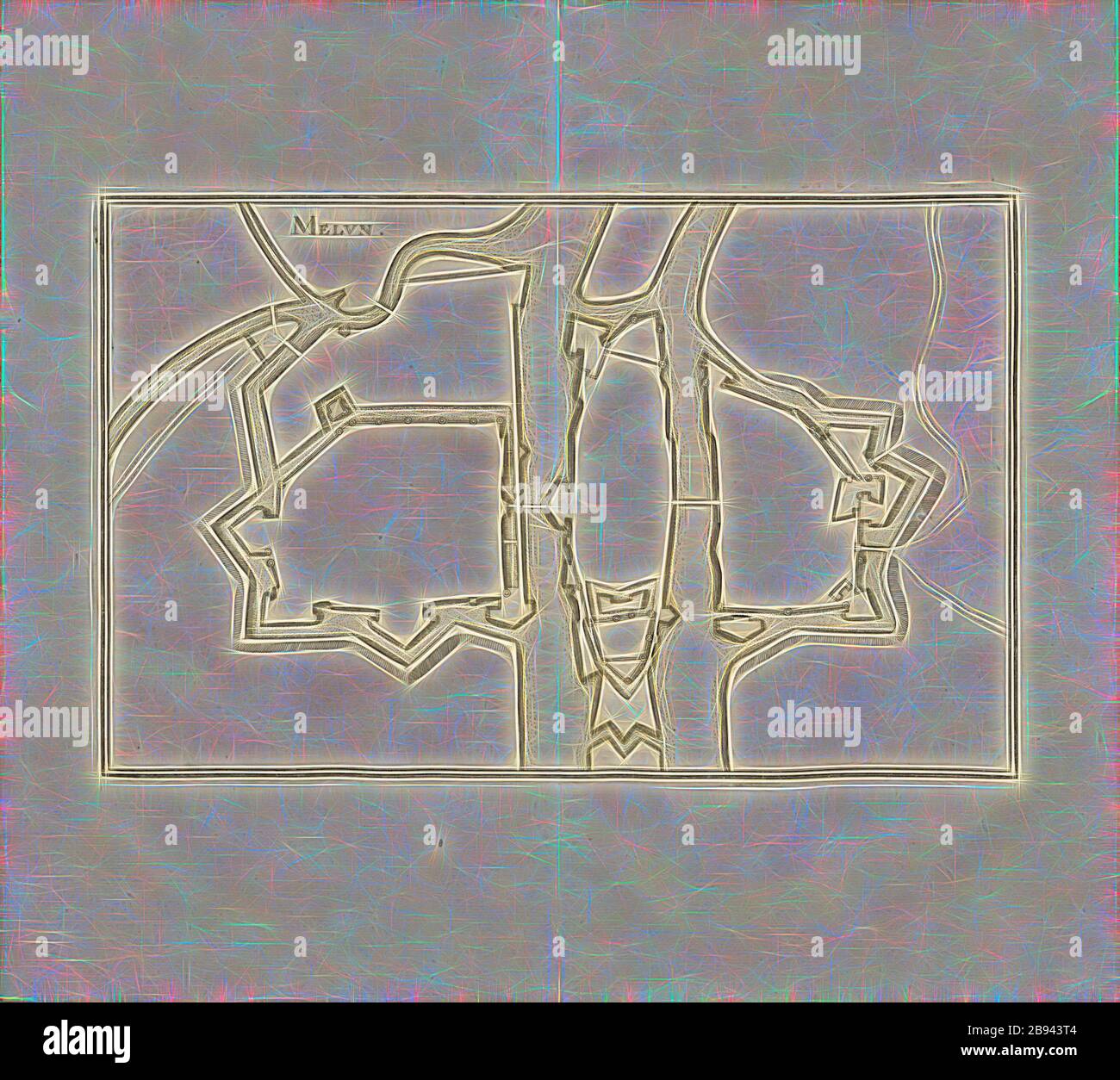 Melun, Plan der Festung Melun, Feige. 52, dritter Teil, an S. 16, Martin Zeiller: Topographia Galliae, oder, Beschreibung und Contraleitung der vornehmensten und bekanntesten Oerter in dem mächtigen und großen Königreich Franckreich: Ebeach auss eygner Erfahrung und den besten und beratendsten Scribenten so in unterschiedlichen Sprachen dadurch begonnen seyn auch auss erlangten Bericht- und Relationen von etlichen Jahren Hero zusammengetragen in richtige Ordnung gebracht und auff gebeten zum Druck fertiget. Bd. 2. Frankfurt am Mayn: Im Verlag Caspar Merians, M DC LVI [1656], Reimagined by Stockfoto