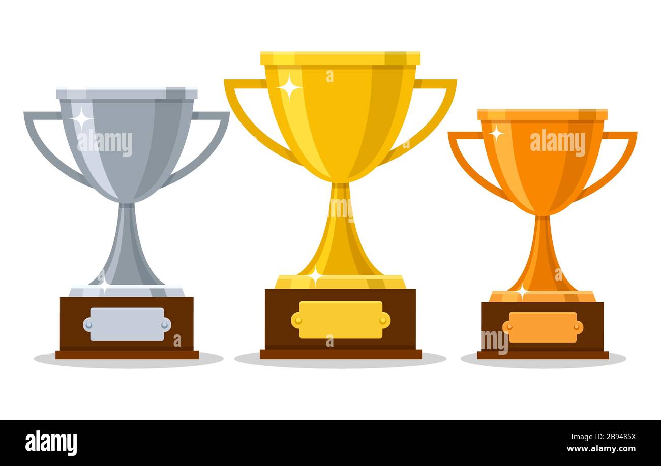 Gold Silber Bronze Pokale Stock Vektor