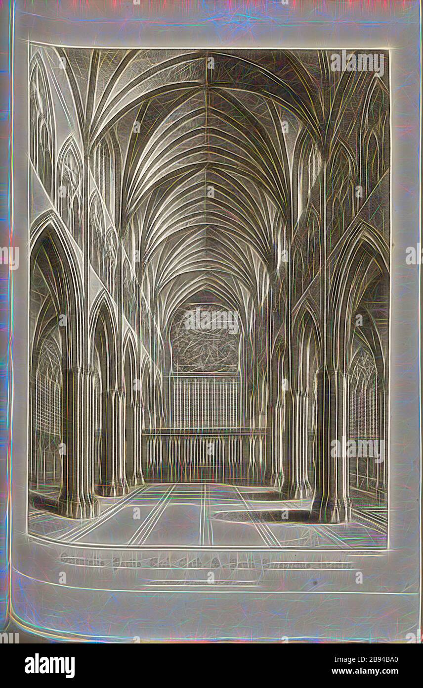 Ecd Aus Dem Osten. KATH. Sri. Die Innenansicht Paul, östlicher Teil der Old St Paul's Cathedral in London, signiert: Nach Hollar, gestochen von W. Find, Published by Lackington & Co. And Longman & Co., Pl. XLIV, AT S. 108, Hollar, Wenzel (Zeichnung), Finden, W. (Gravur), Lackington & Co (publ.), Longman & Co. (Publ.), William Dugdale, Henry Ellis: Die Geschichte der Saint Paul's Cathedral in London, von ihrer Gründung: Aus Originalchartern, Aufzeichnungen, leiger-Büchern und anderen Handschriften extrahiert. London: Gedruckt für Lackington, Hughes, Harding, Mavor und Jones sowie Longman, Hurst, Rees, Orme und B Stockfoto