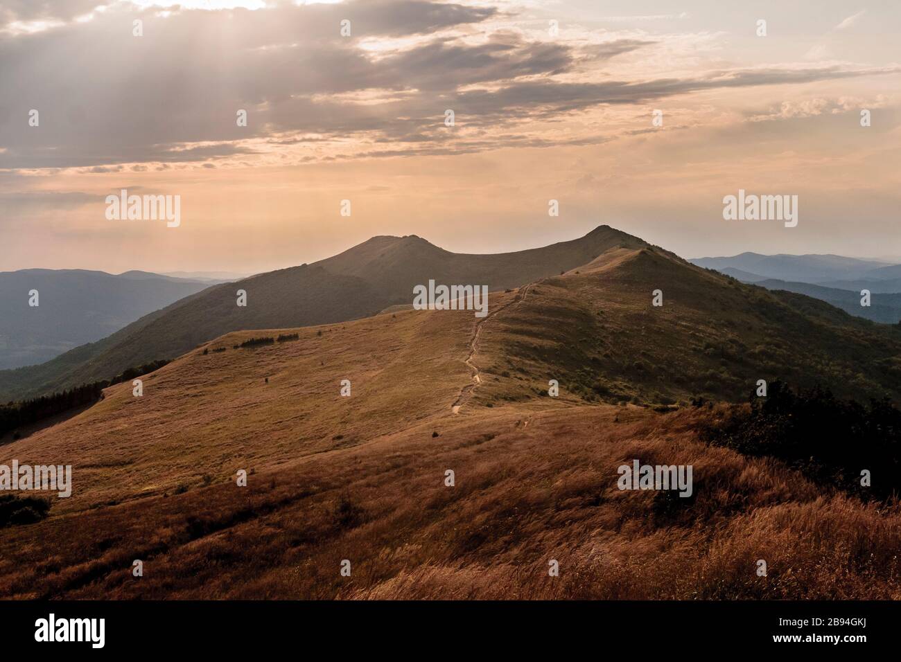 Wetlinska Polonyna im Bieszczady-Gebirge in Polen Stockfoto