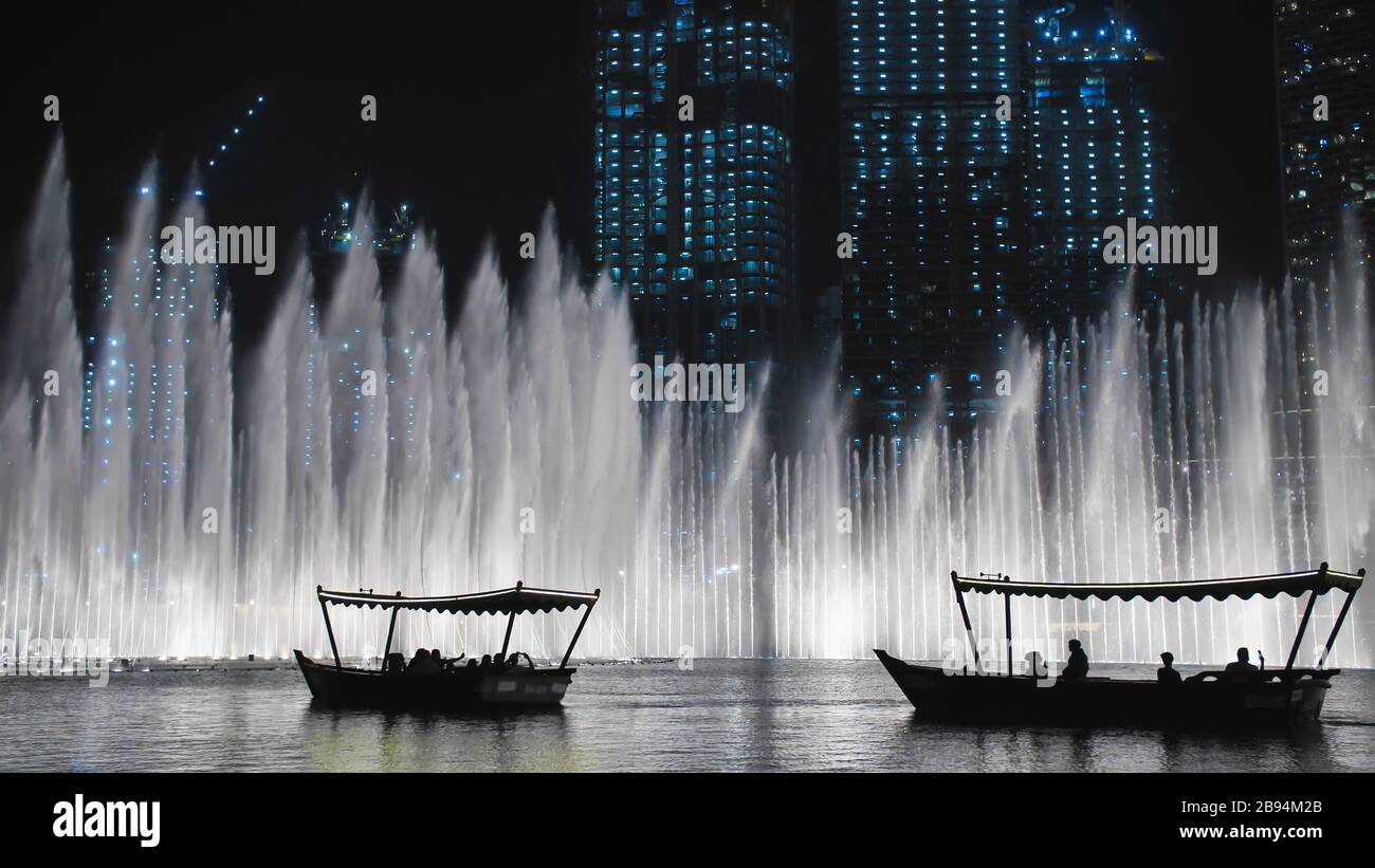 Der Tanzbrunnen in Dubai. Vereinigte Arabische Emirate. Stockfoto