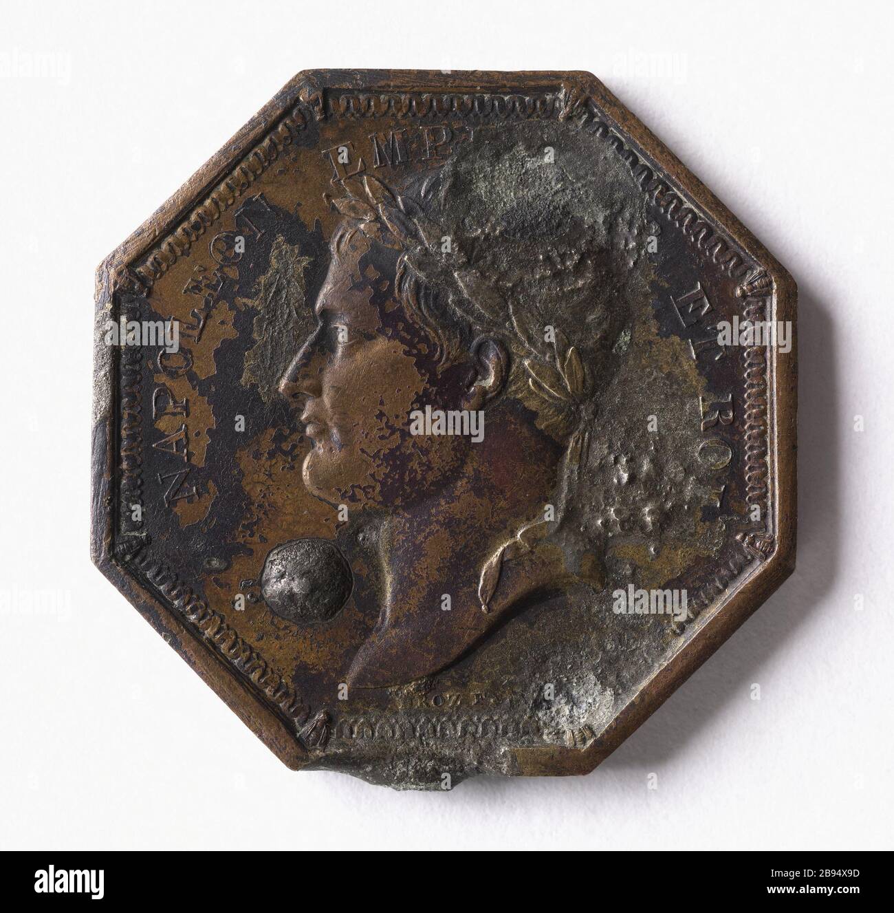 Napoleon, Monogramm, 1805-1815 Jean-Pierre Droz (1746-1823). Napoléon, Monogramm. Cuivre, entre 1805 et 1815. Paris, musée Carnavalet. Stockfoto