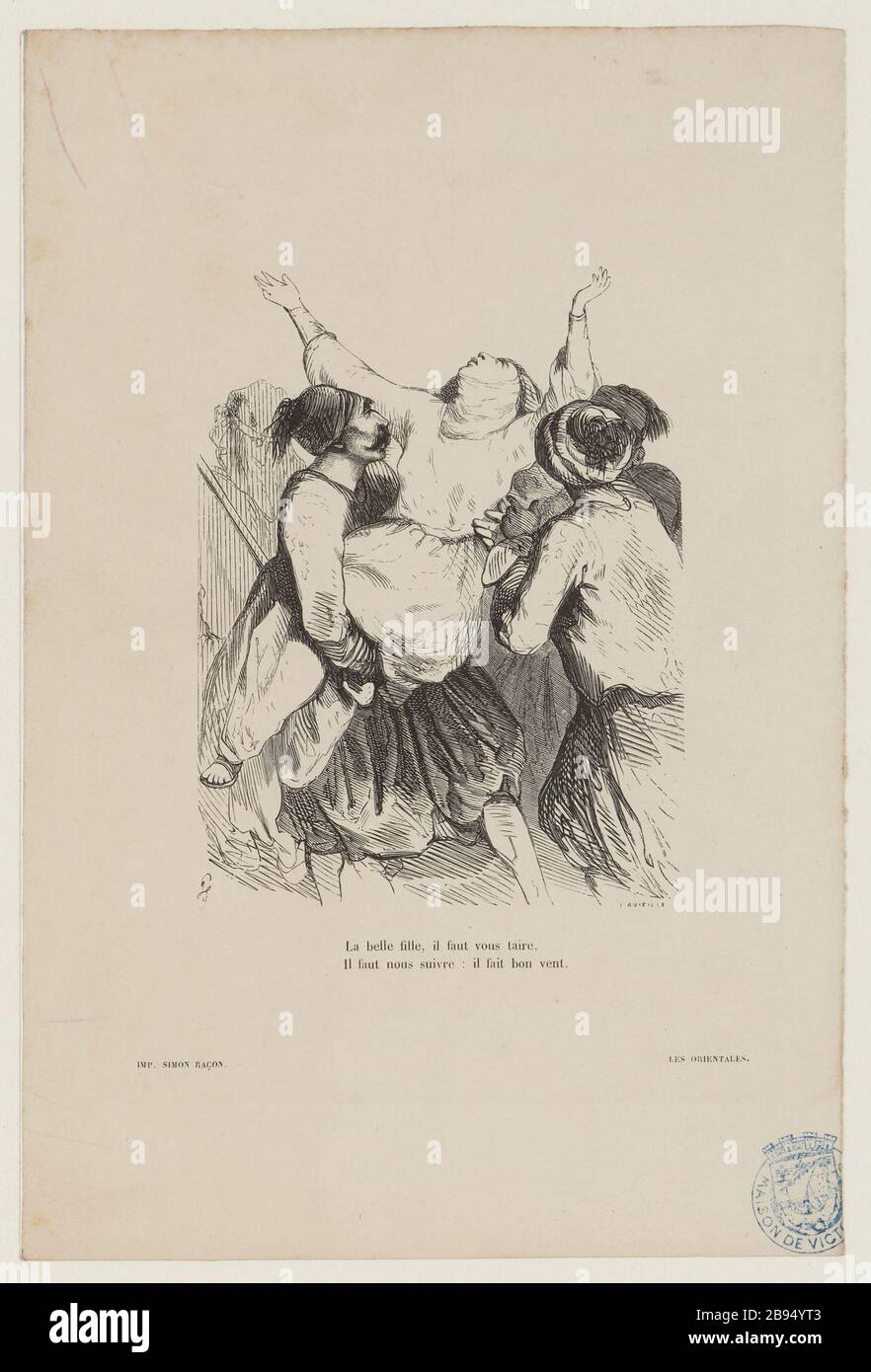 [Les Orientales, VIII: Piratenlied] das schöne Mädchen, du musst schließen, Folge uns: Es ist guter Wind. Stockfoto