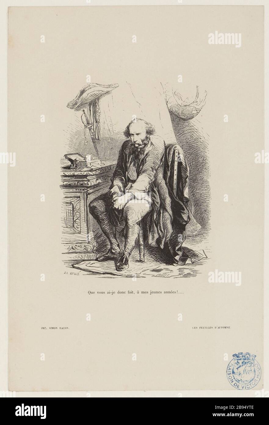 [Die Herbstblätter, 14: O meine Liebesbriefe, Tugend, Jugend] was habe ich getan, o meine jüngeren Jahre ...! Stockfoto