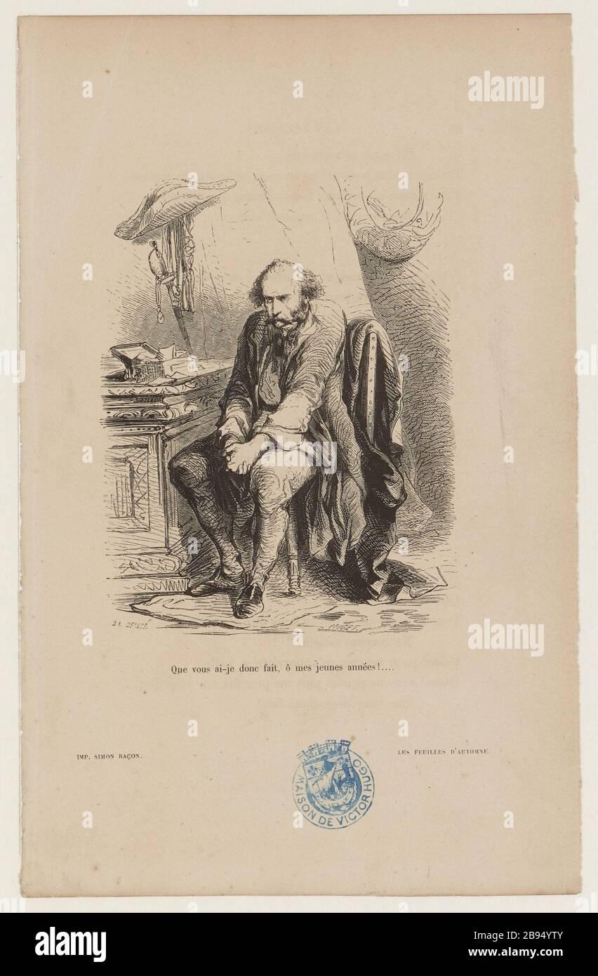 [Die Herbstblätter, 14: O meine Liebesbriefe, Tugend, Jugend] was habe ich getan, o meine jüngeren Jahre ...! Stockfoto