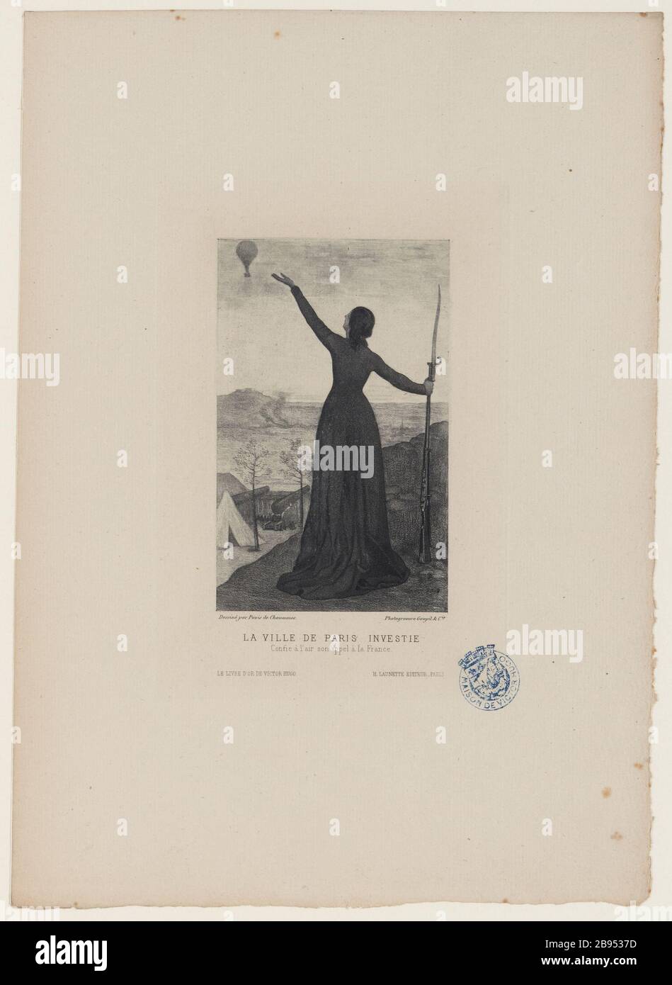 Die Stadt Paris investierte / Vertrauen, um seinen Appell an Frankreich zu richten [das schreckliche Jahr] Stockfoto