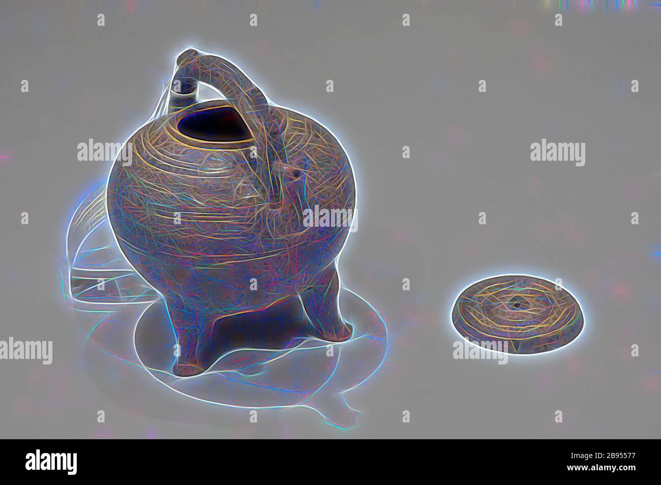 Keramiknachbildung eines bronzenen Kanalisationssaals, der östlichen Zhou-Dynastie, der Dynastie der östlichen Zhou, 300s v. Chr., Steinzeug mit Glasur, 6-1/2 x 6-3/4 x 5-1/2 in., Asiatische Kunst, von Gibon neu vorstellbar, Entwurf eines warmfröhlichen Glanzes von Helligkeit und Lichtstrahlen. Klassische Kunst mit moderner Note neu erfunden. Fotografie, inspiriert vom Futurismus, die dynamische Energie moderner Technologie, Bewegung, Geschwindigkeit und Kultur revolutionieren. Stockfoto