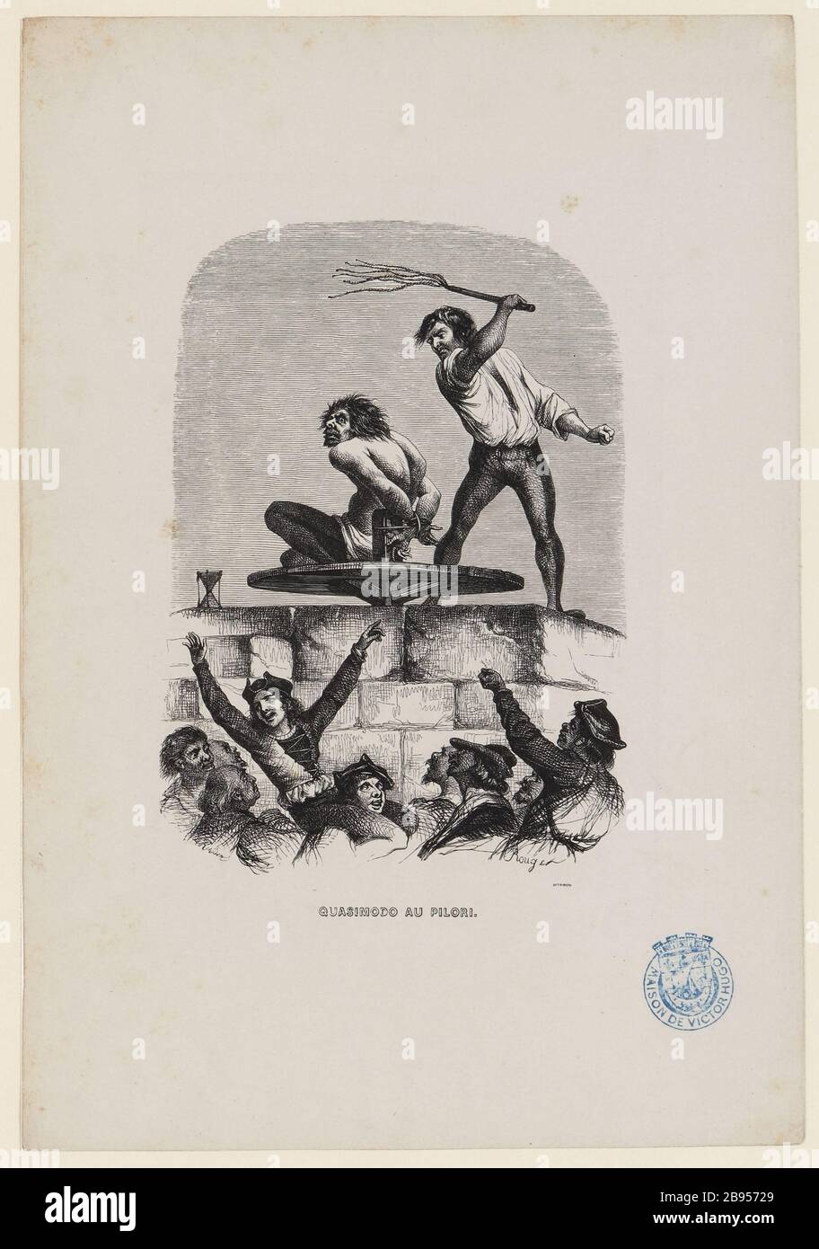 [Unsere Liebe Frau von Paris] Quasimodo an den Pranger gestellt Stockfoto