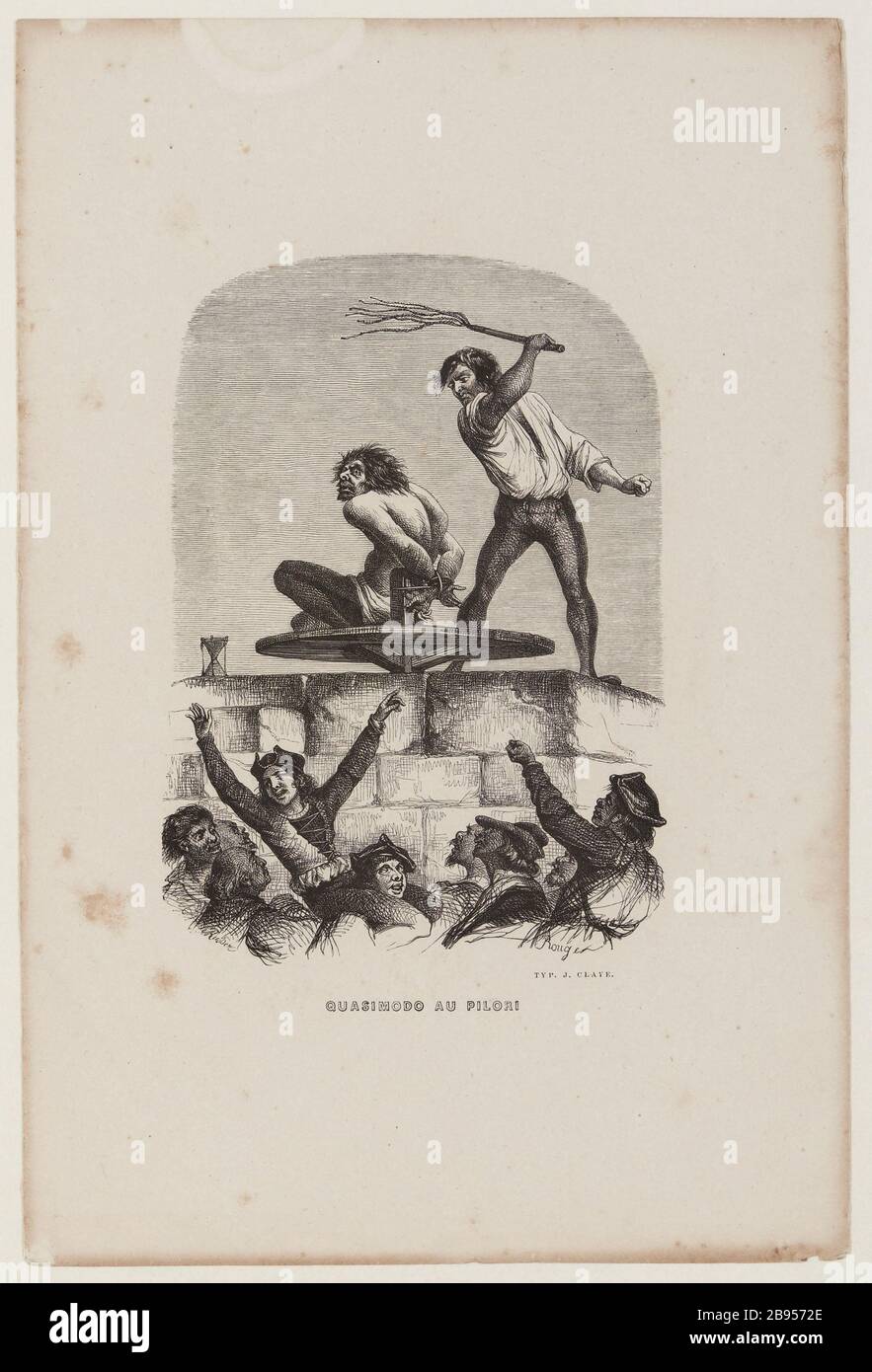 [Unsere Liebe Frau von Paris] Quasimodo an den Pranger gestellt Stockfoto