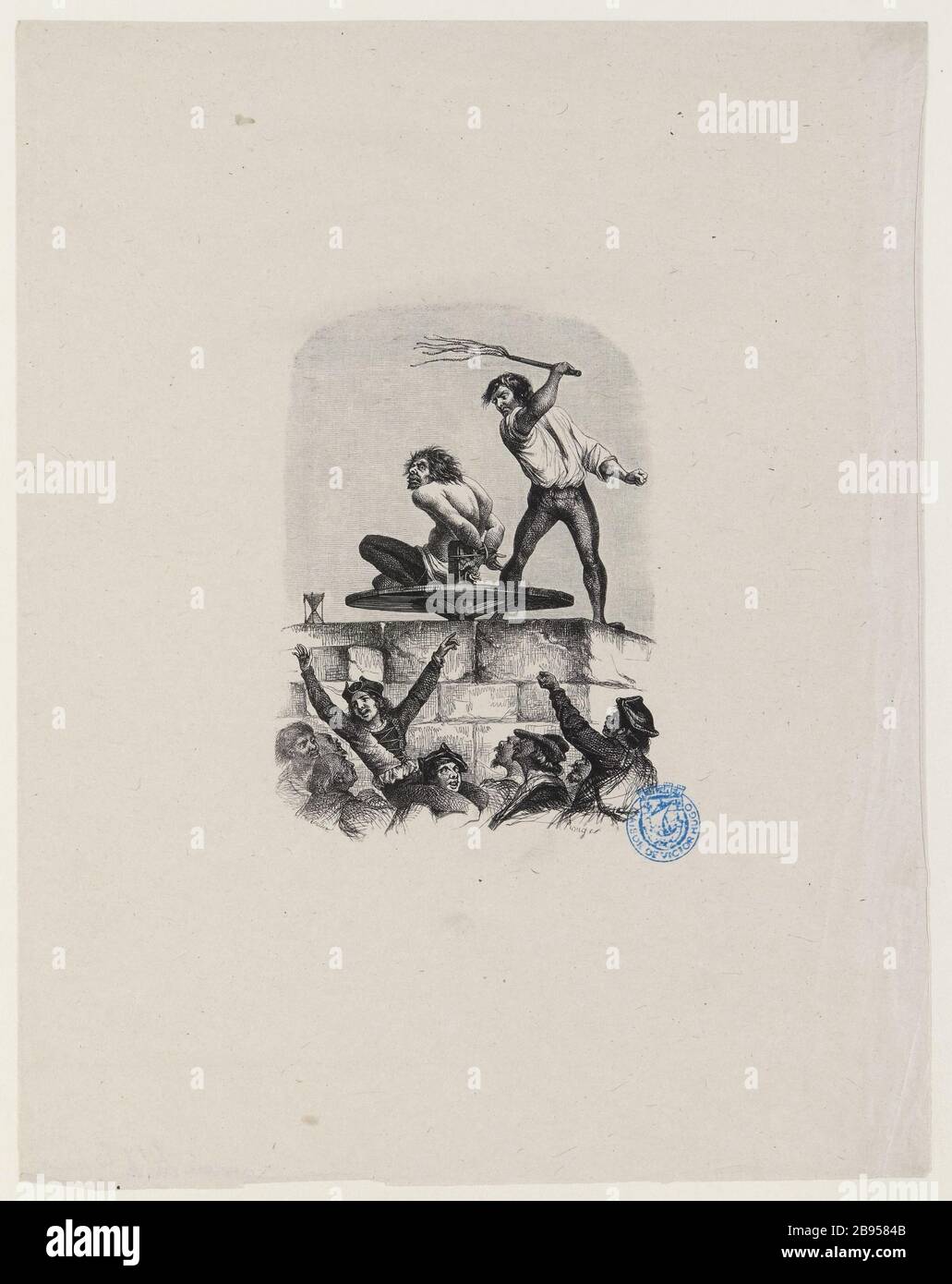 [Unsere Liebe Frau von Paris] Quasimodo an den Pranger gestellt Stockfoto