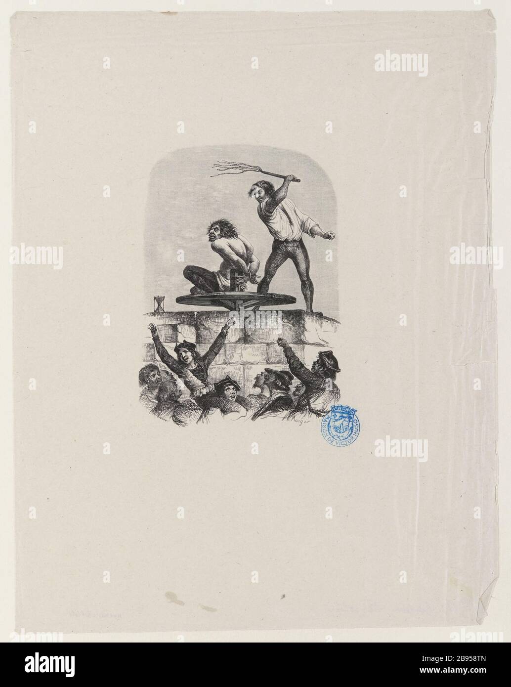 [Unsere Liebe Frau von Paris] Quasimodo an den Pranger gestellt Stockfoto