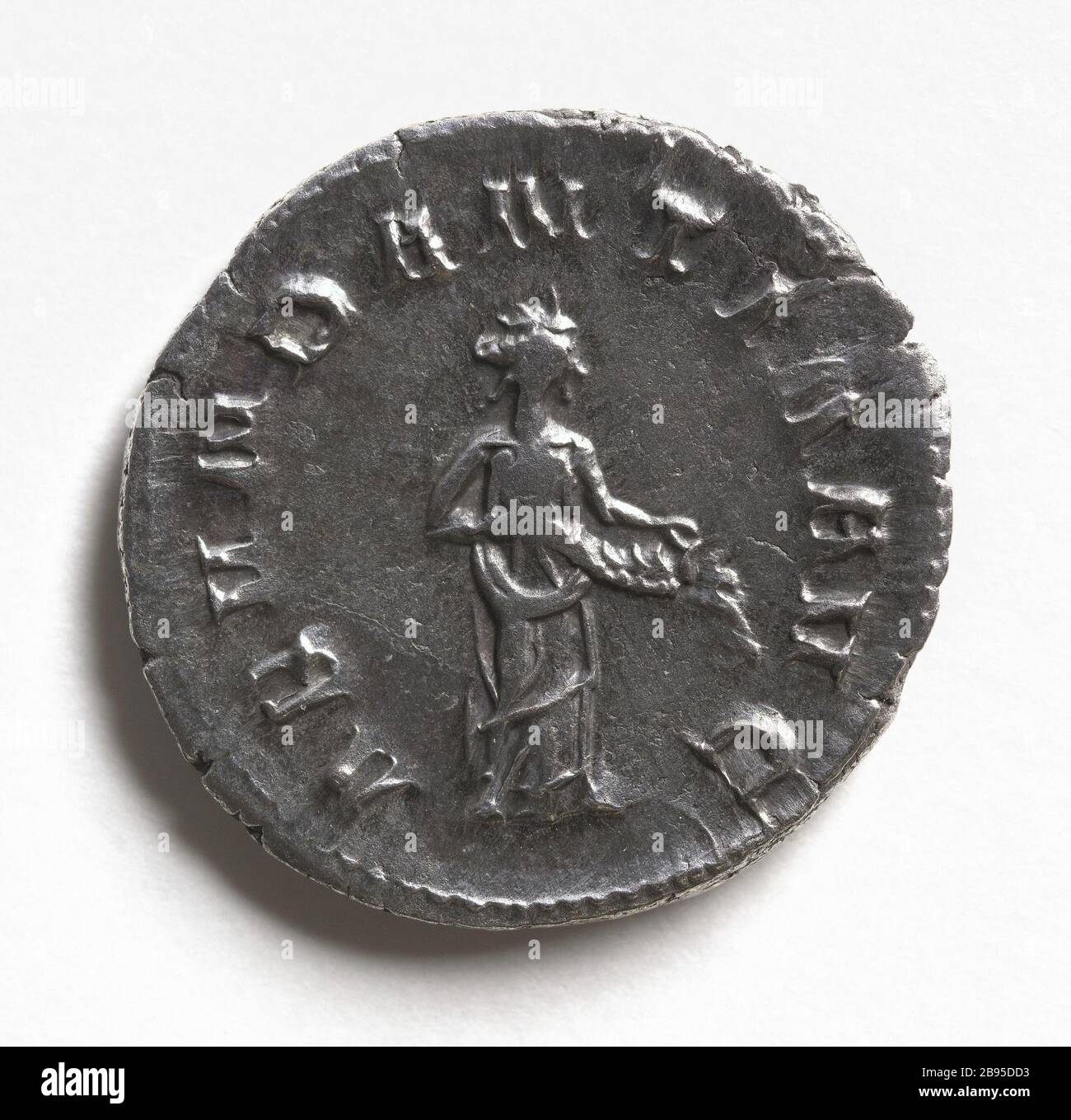 Antoninien Trajan Decius, 250 Monnaie Romaine. Antoninien de Trajan Dèce (vers 201-251), empereur romain de 249 à 251. Argent (Revers). 250. Paris, musée Carnavalet. Stockfoto