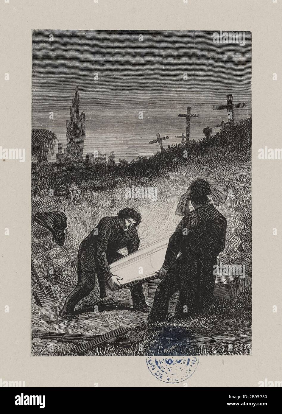 [Les Miserables, Teil I, achtes Buch, Kapitel V] Sie wurde in die Pachtöffentlichkeit geworfen Stockfoto