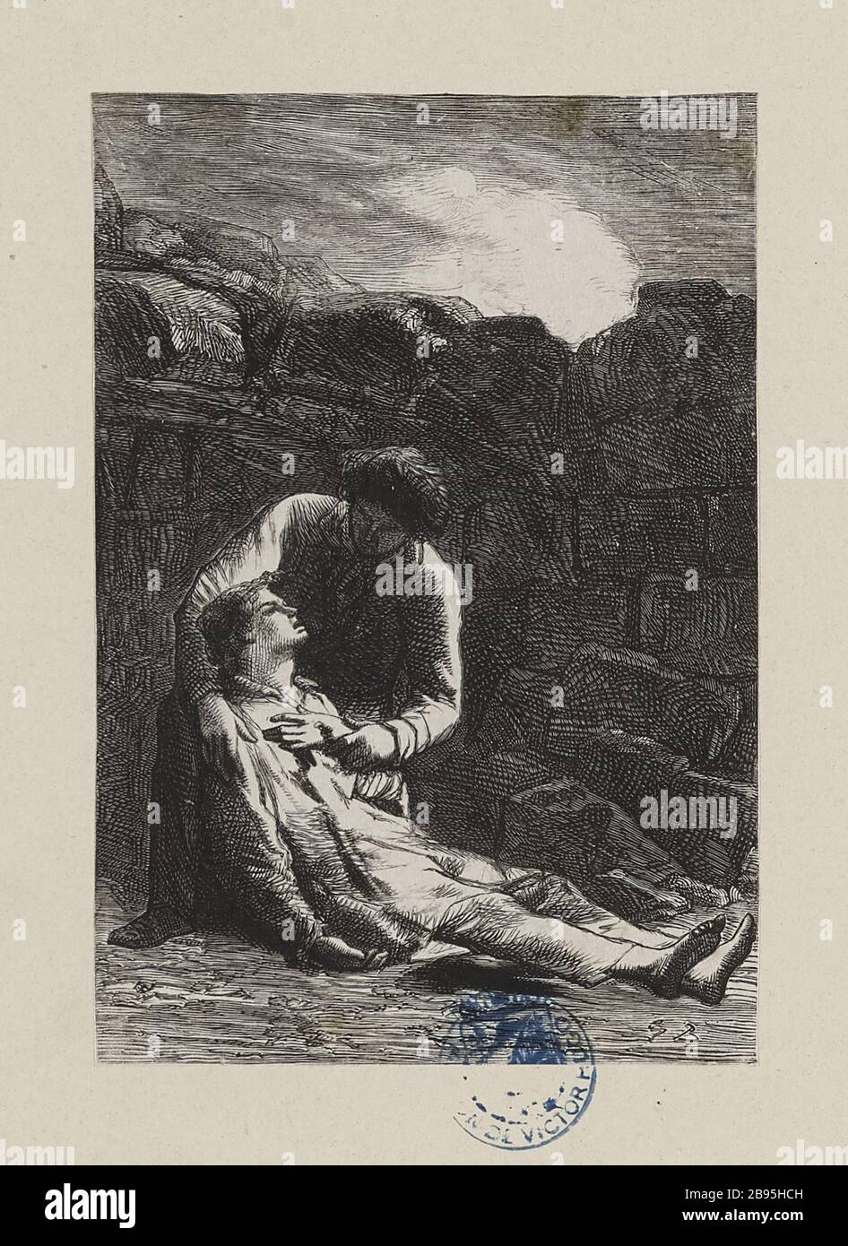 [Les Miserables, Teil IV, vierzehntes Buch, Kapitel VI] Sie versuchte zu lächeln und lief aus Stockfoto