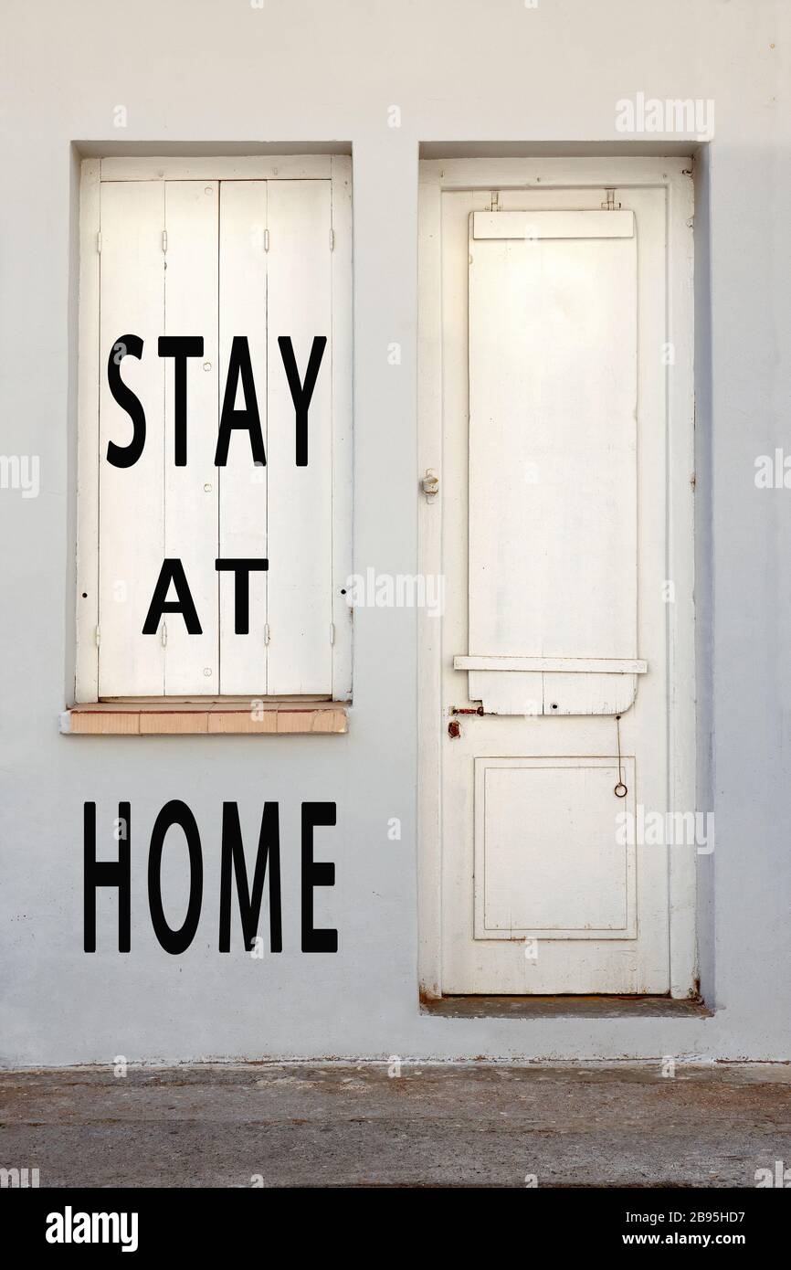 Coronavirus COVID-19: Verschärfte Maßnahmen zur Bekämpfung der Verbreitung neuartigen Virus. Bleiben Sie zu Hause. Gut 150 Euro. Home Lockdown. Sperrregeln. Sperrregeln Stockfoto