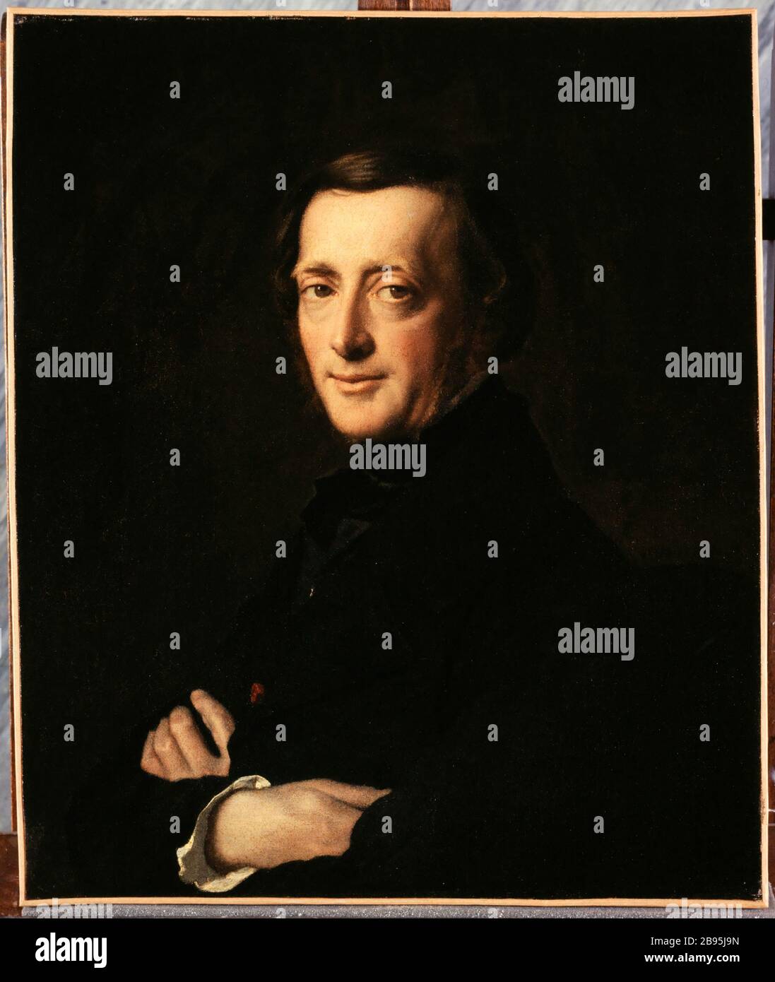 Porträt von Dr. M. G. Wormser Henri Lehmann (1814-1882). 'Portrait du Docteur M.G. Würmer'. Huile sur toile. 1850. Musée des Beaux-Arts de la Ville de Paris, Petit Palais. Stockfoto