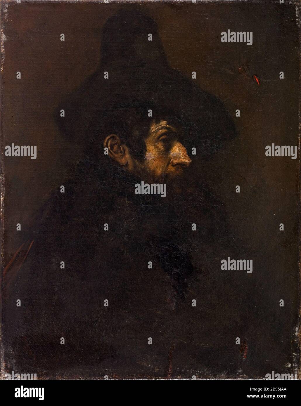 Mann mit Hut Edouardo Zamacois y Zabala (1842-1871). "Homme au chapeau". Huile sur toile, vers 1870. Musée des Beaux-Arts de la Ville de Paris, Petit Palais. Stockfoto