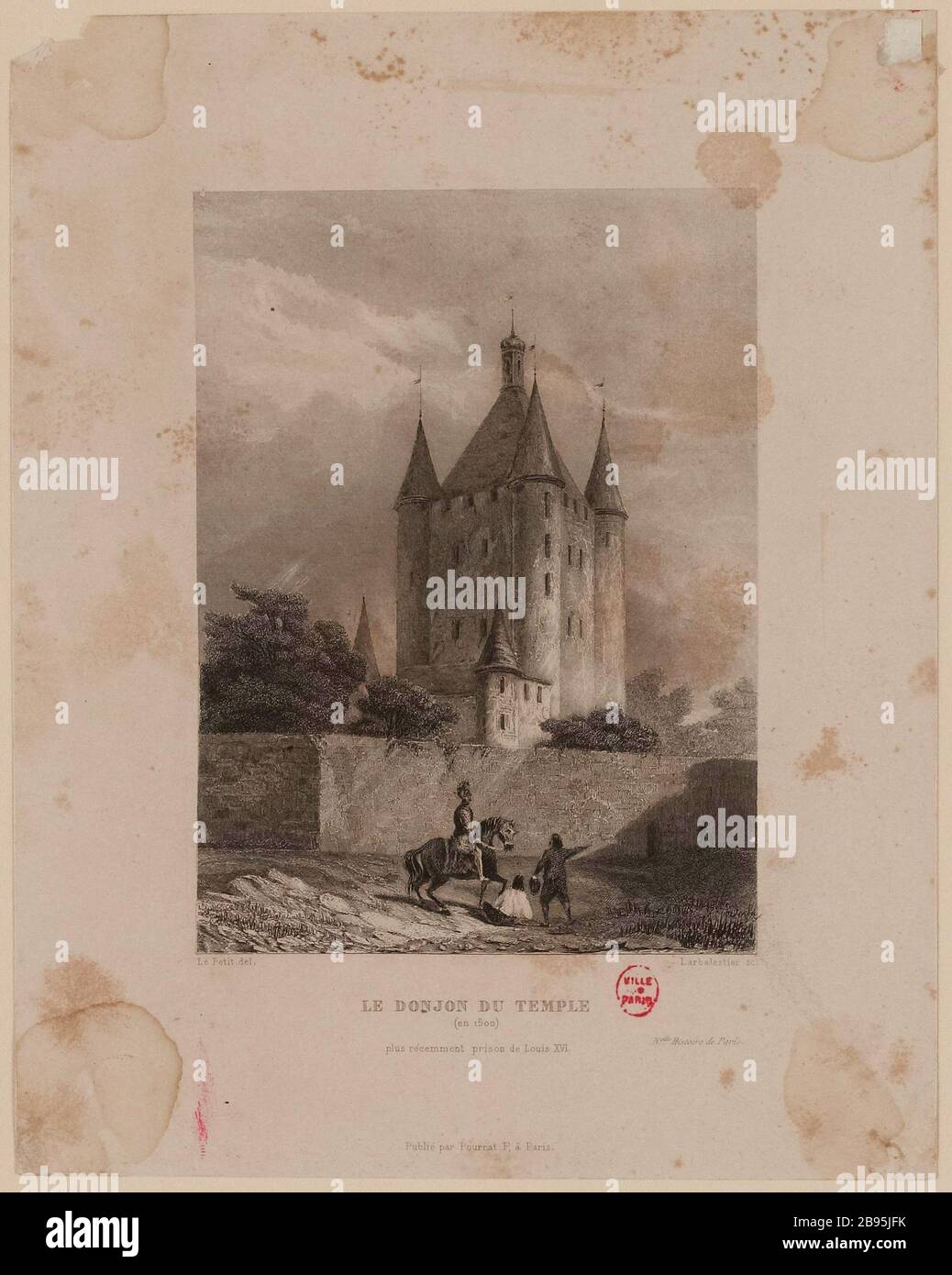 Der Kerker des Tempels / (1500) / zuletzt Inhaftierung von Ludwig XVI Stockfoto