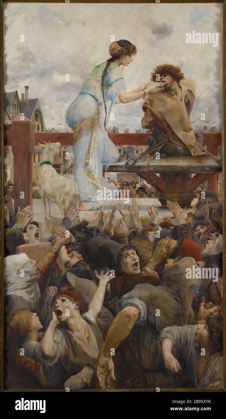 Eine Träne in einem Tropfen Wasser Luc-Olivier Merson (1846-1920). "Une larme pour une goutte d'eau". Huile sur toile, 1903. Paris, Maison de Victor Hugo. Stockfoto
