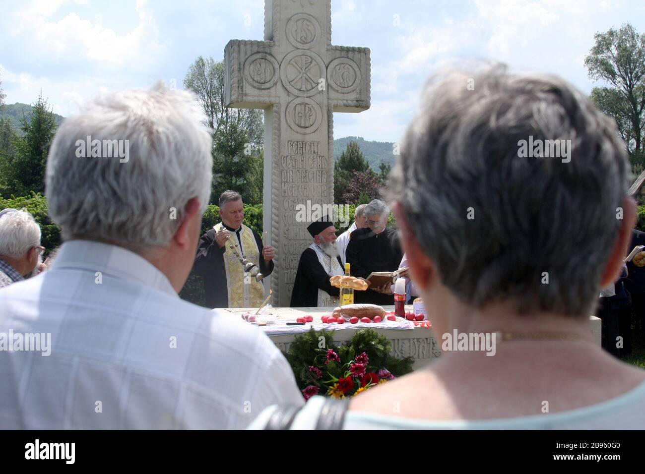 Gottesdienst in Erinnerung an die Opfer des Kommunismus in Sighet, Rumänien Stockfoto