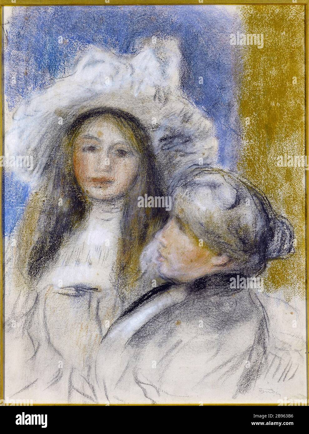 Berthe Morisot und Tochter Auguste-Renoir (1844-1919). "Berthe Morisot et sa fille". Pastell, 1908. Musée des Beaux-Arts de la Ville de Paris, Petit Palais. Stockfoto