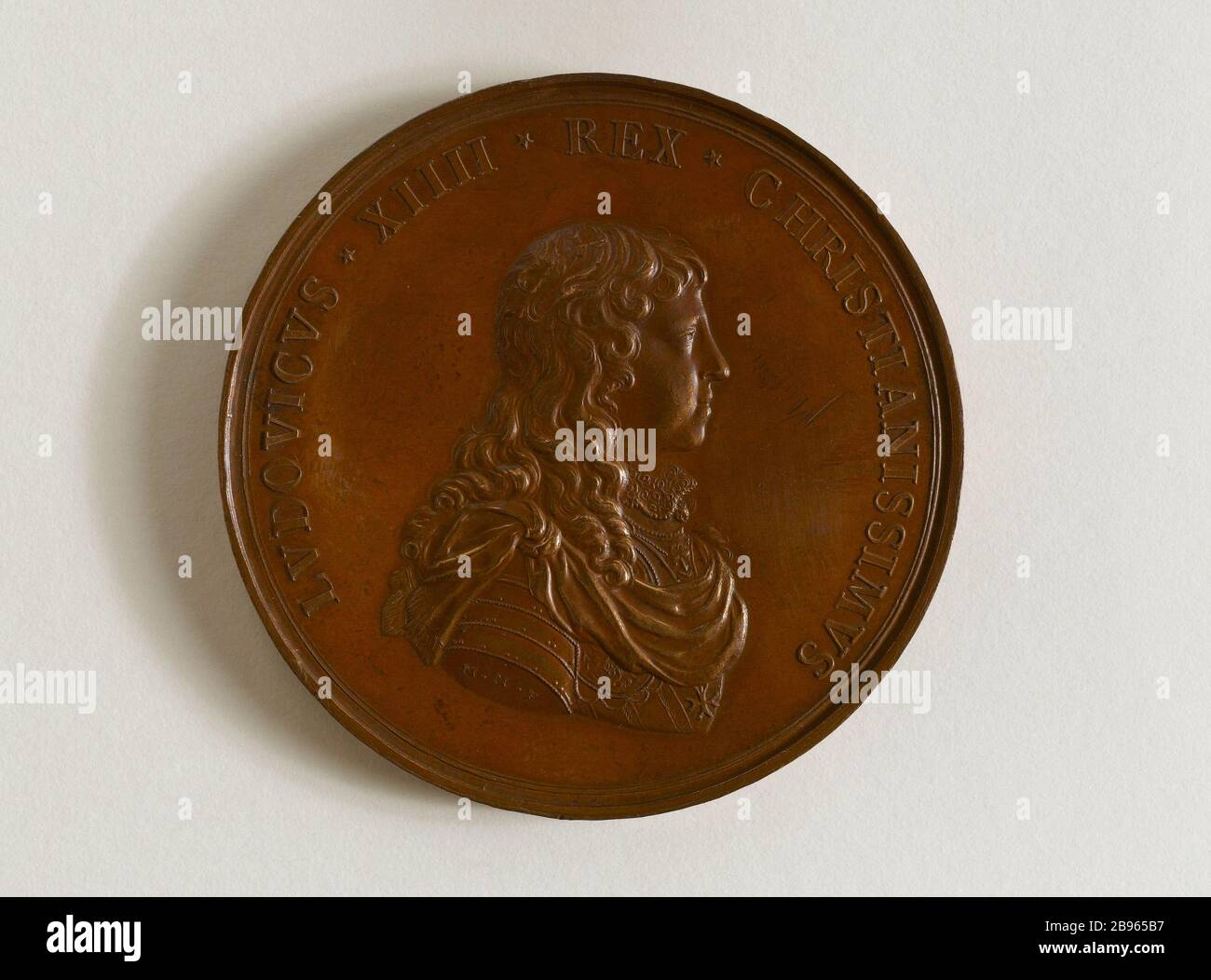 LOUIS XVI/VAL DE GRACE Michel Molard (mort en 1714). "Louis XVI / Val de Grâce". Médaille, 1.650. Paris, musée Carnavalet. Stockfoto