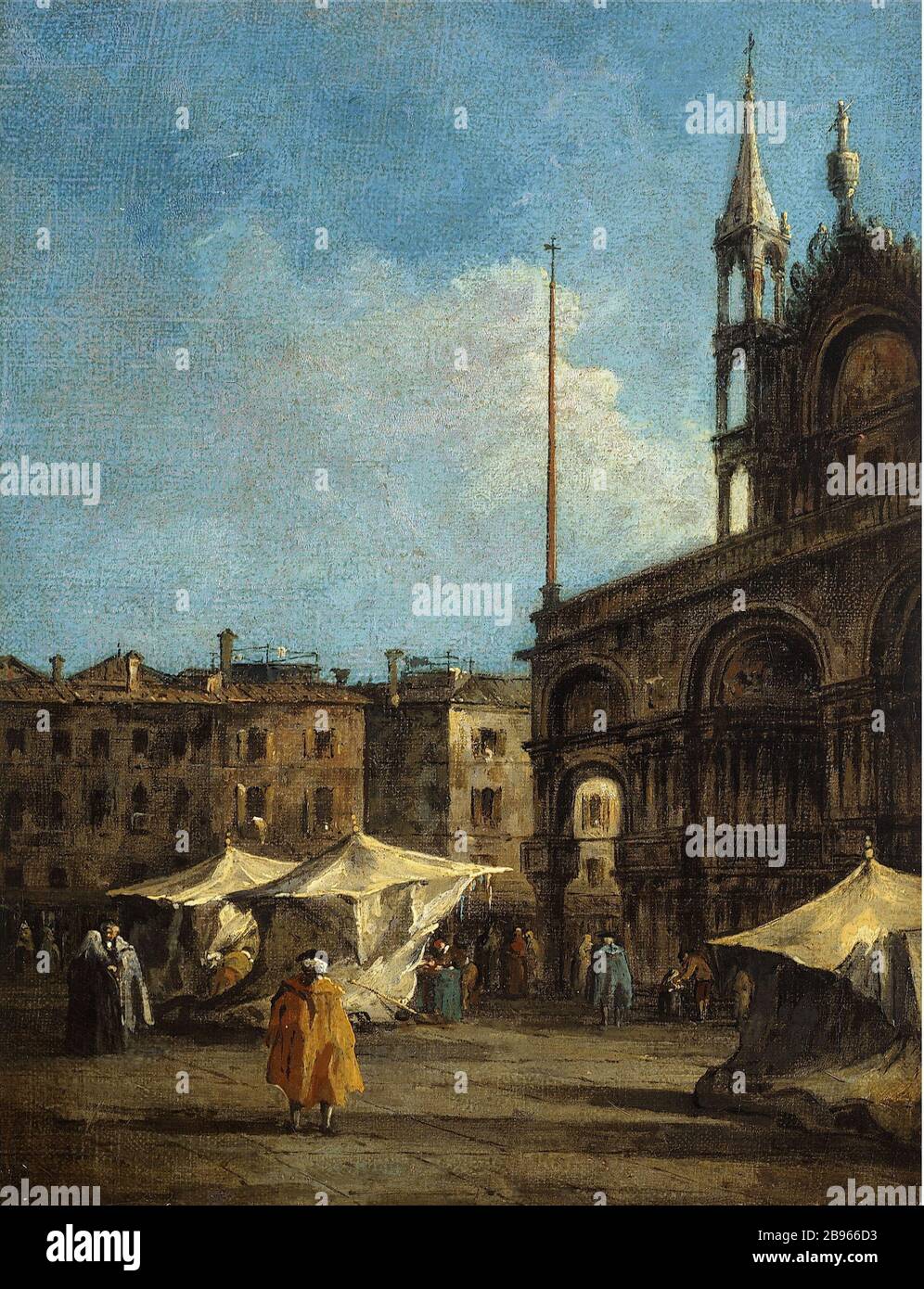 FÜR DEN ORT SAINT-MARC IN VENEDIG FRANCESCO GUARDI (1712-173). "Vue de la Place Saint-Marc à Venise, entre 1760 et 1760". Huile sur toile. Paris, musée Cognacq-Jay. Stockfoto