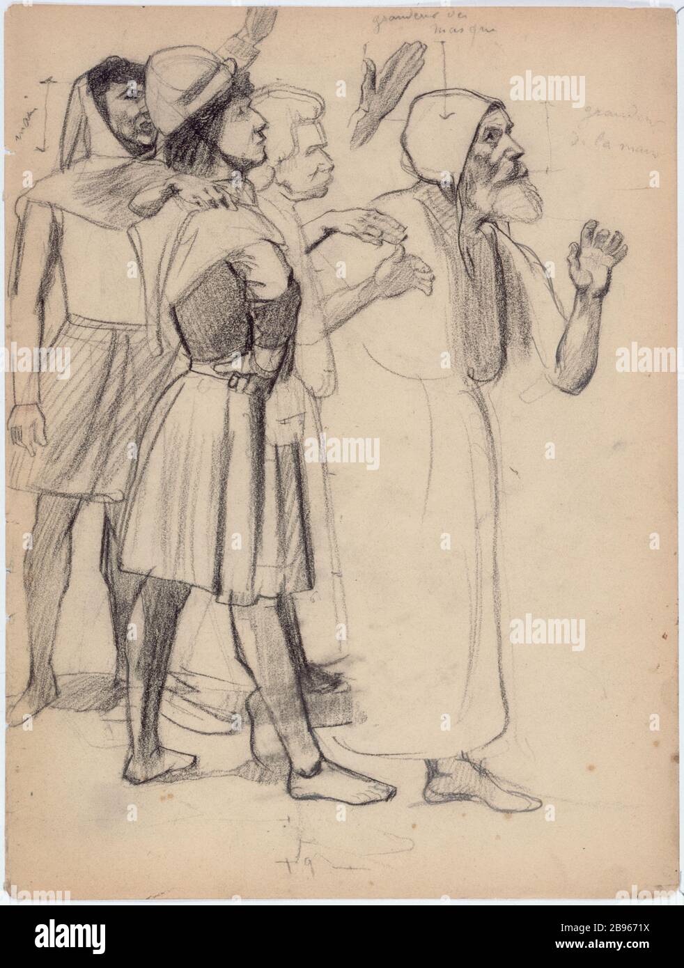 FRAUEN UND RELIGIÖSE MENSCHEN Jean-Jacques Scherrer (1855-1916). "Femmes du peuple et religieux". Paris, musée de la Vie romantique. Stockfoto