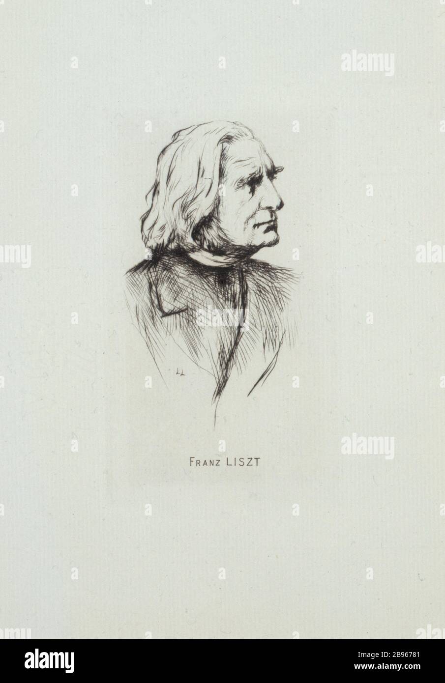 PORTRAIT DE LISZT Portrait de Franz Liszt (1811-1886), compositeur et pianiste hongrois. Paris, musée de la Vie romantique. Stockfoto