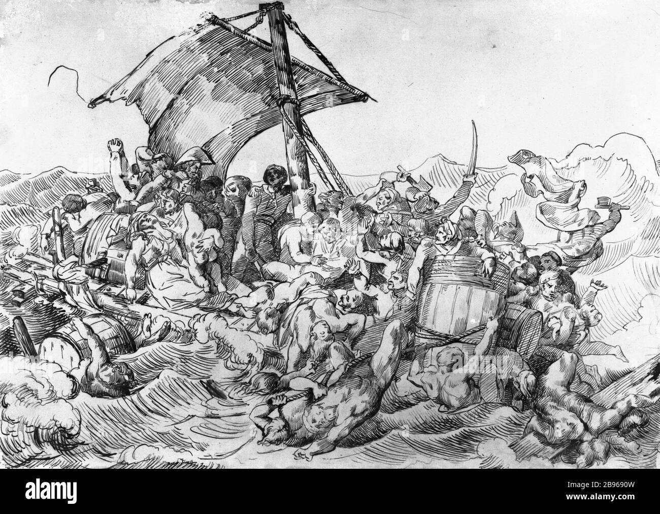 DAS FLOSS DES MEDUSA Théodore Géricault (1791-241). "Le radeau de la Méduse". Paris, musée de la Vie romantique. Stockfoto