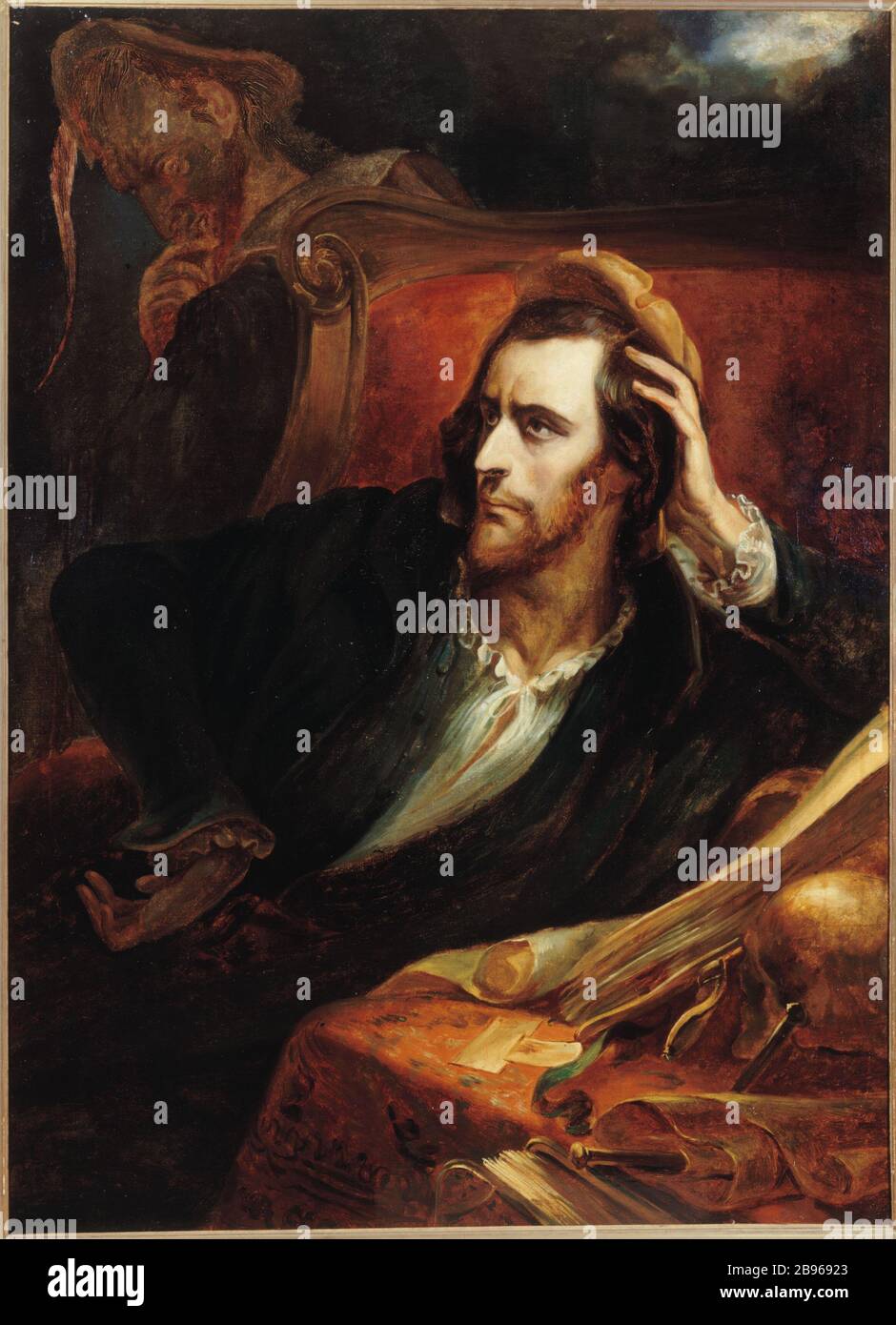 Ary Scheffer Faust in seinem SCHEFFER Ary Faust dans Sohn Kabinett Stockfoto