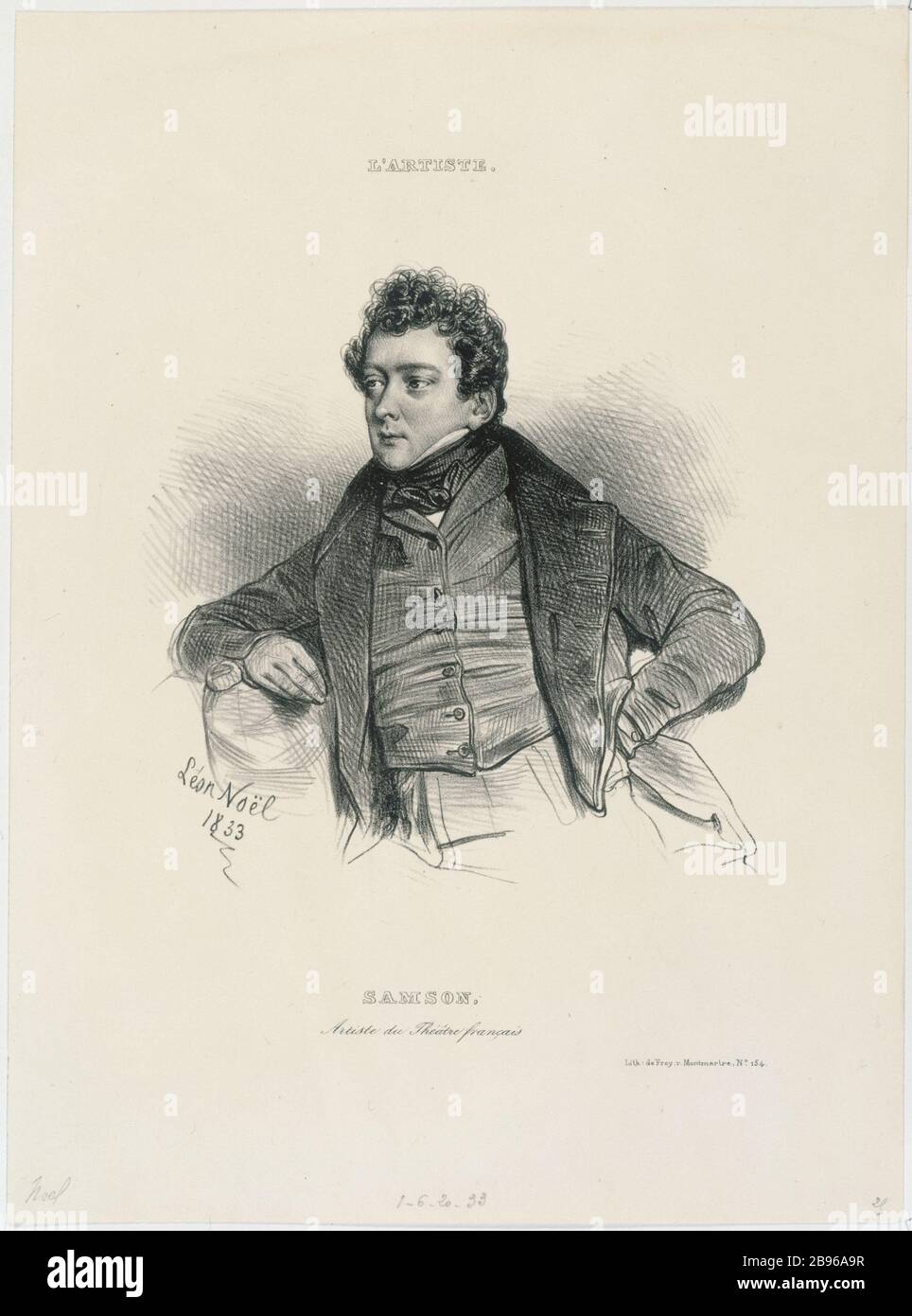 Joseph Samson Léon Noël (1807-1884). "L'Artiste: Portrait de Samson, du Théâtre Français". Paris, musée de la Vie romantique. Stockfoto