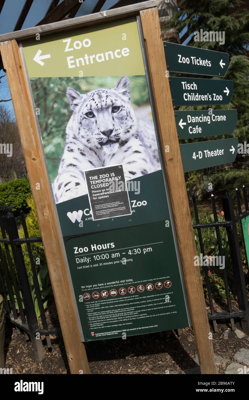 Der Central Park Zoo ist wegen der COVID-19-Pandemie, New York City, USA, geschlossen Stockfoto