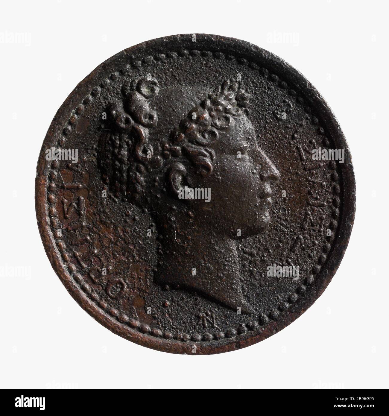 Besuch von Königin Hortense bei der Mint-Medaille, 1800 (Dummy-Titel) Bertrand Andrieu (1761-1822). Visite de la reine Hortense à la Monnaie des médailles. Cuivre, Im Jahre 1808. Paris, musée Carnavalet. Stockfoto