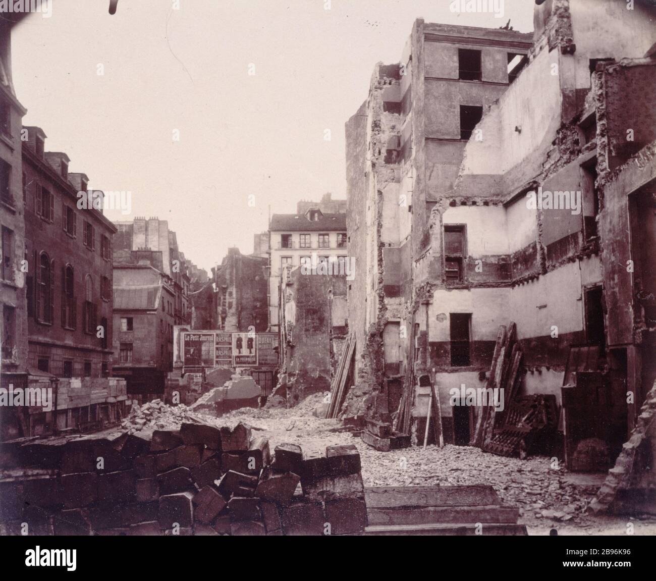 ABRISS DER STRASSE VON Parcheminerie Démolitions, rue de la Parcheminerie. Paris (Vème-Bezirk), 15 mars 1913. Photographie: Eugène Atget. Paris, musée Carnavalet. Stockfoto