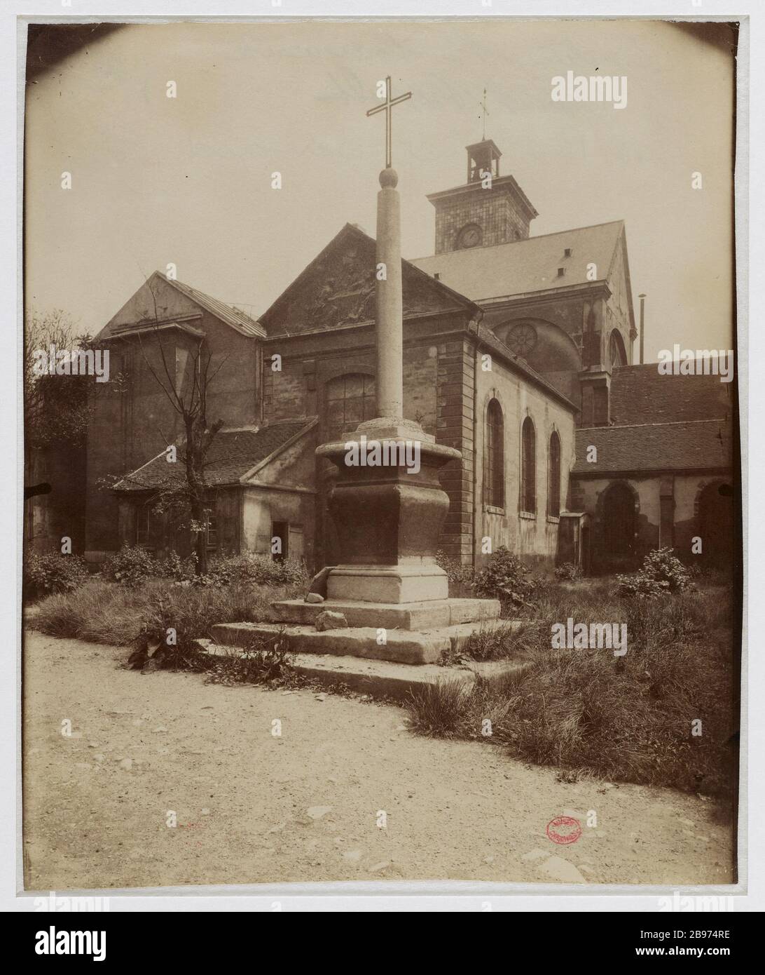 FRIEDHOFSKIRCHE Sainte-MARGUERITE (LOST), 40 SAINT-BERNARD, 11. BEZIRK, PARIS Cimetière de l'église Sainte-Marguerite (Disparu), 40 rue Saint-Bernard, Paris (XIème arr.), 1905. Photographie d'Eugène Atget (1857-1927). Paris, musée Carnavalet. Stockfoto