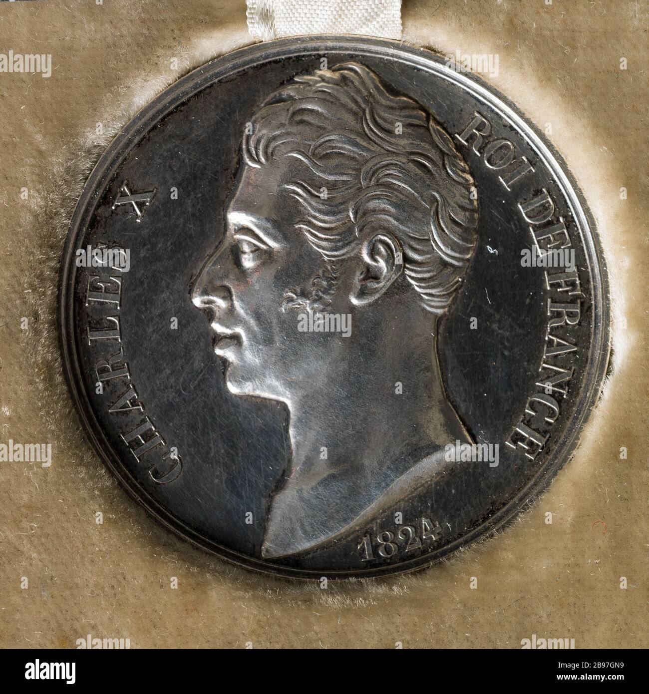 Der Beitritt von Charles X. (1757-186) zur Krone Frankreichs, 16. September 248 Anonyme. Avènement de Charles X (1757-186) à la couronne de France, 16 septembre 188. Argent. Paris, musée Carnavalet. Stockfoto