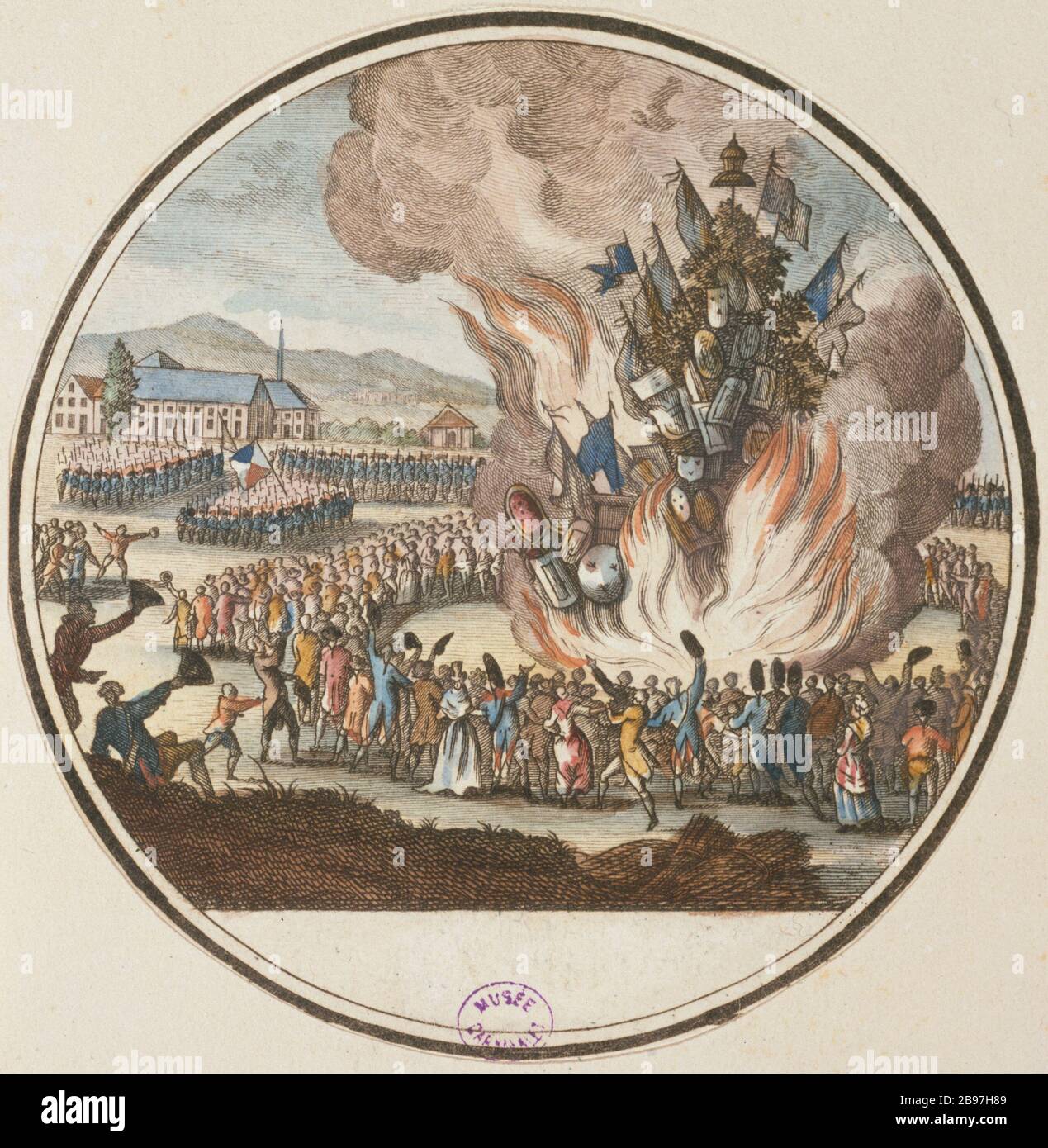 GEDENKEN AN DIE EINNAHME DER BASTILLE 'Commémoration de la Pry de la Bastille (14 Juillet, 173)'. Paris, musée Carnavalet. Stockfoto