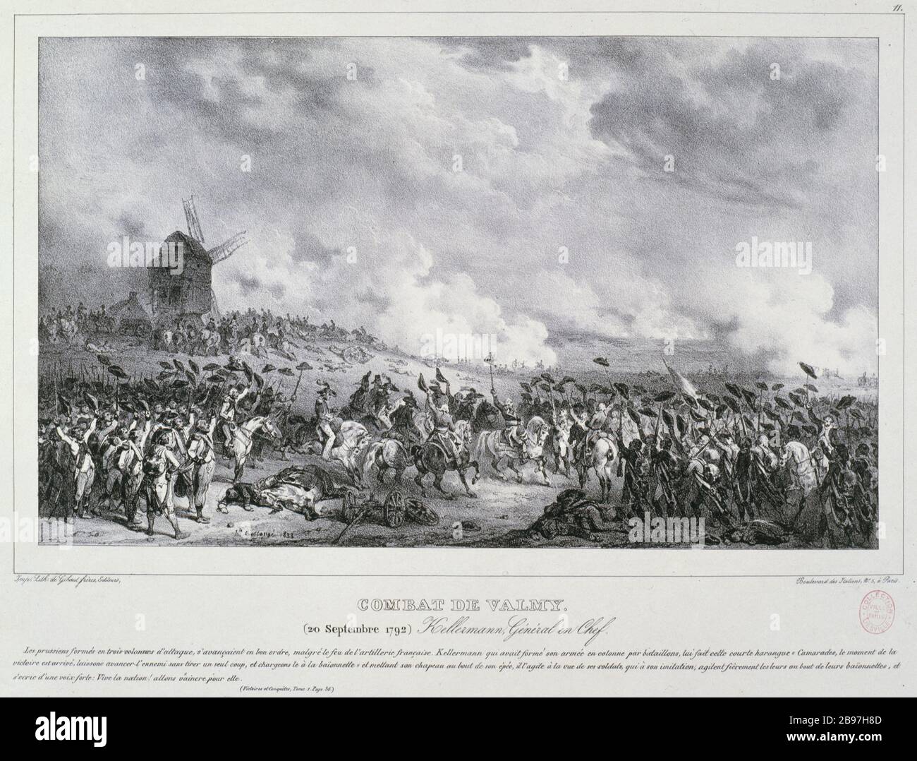 COMBAT VALMY Frères Gihaut et Hippolyte Bellangé (1800-1866). "Combat de Valmy (20. September, 173)". Paris, musée Carnavalet. Stockfoto