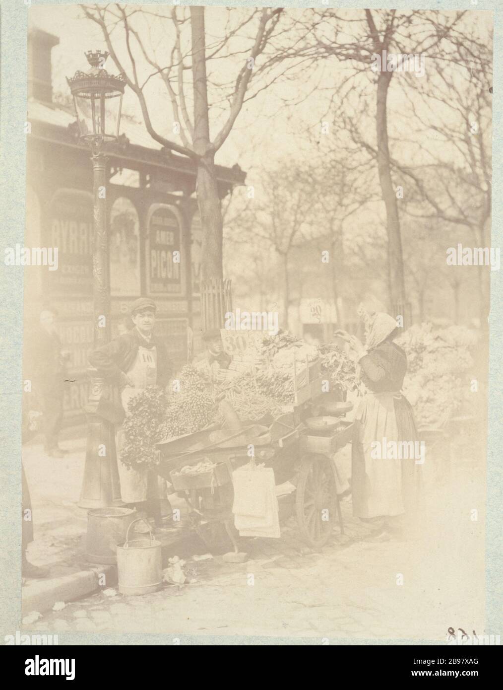 HÄNDLER VON VIER SAISONS Marchand de quatre Saisons. Paris, 1898-1900. Photographie d'Eugène Atget (1857-1927). Paris, musée Carnavalet. Stockfoto