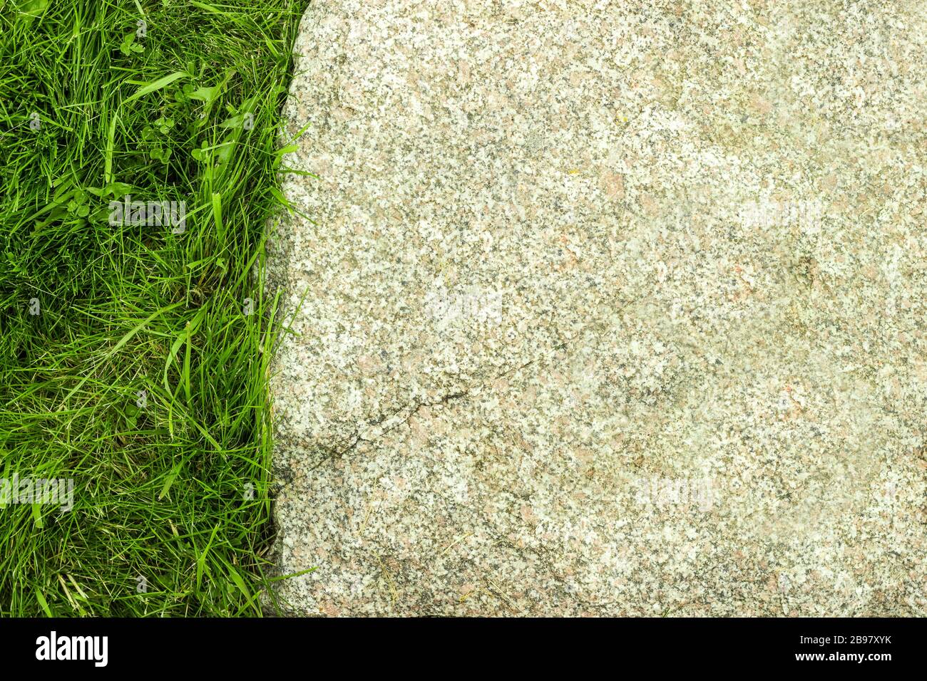 Gras- und Großsteinkopierplatz Stockfoto