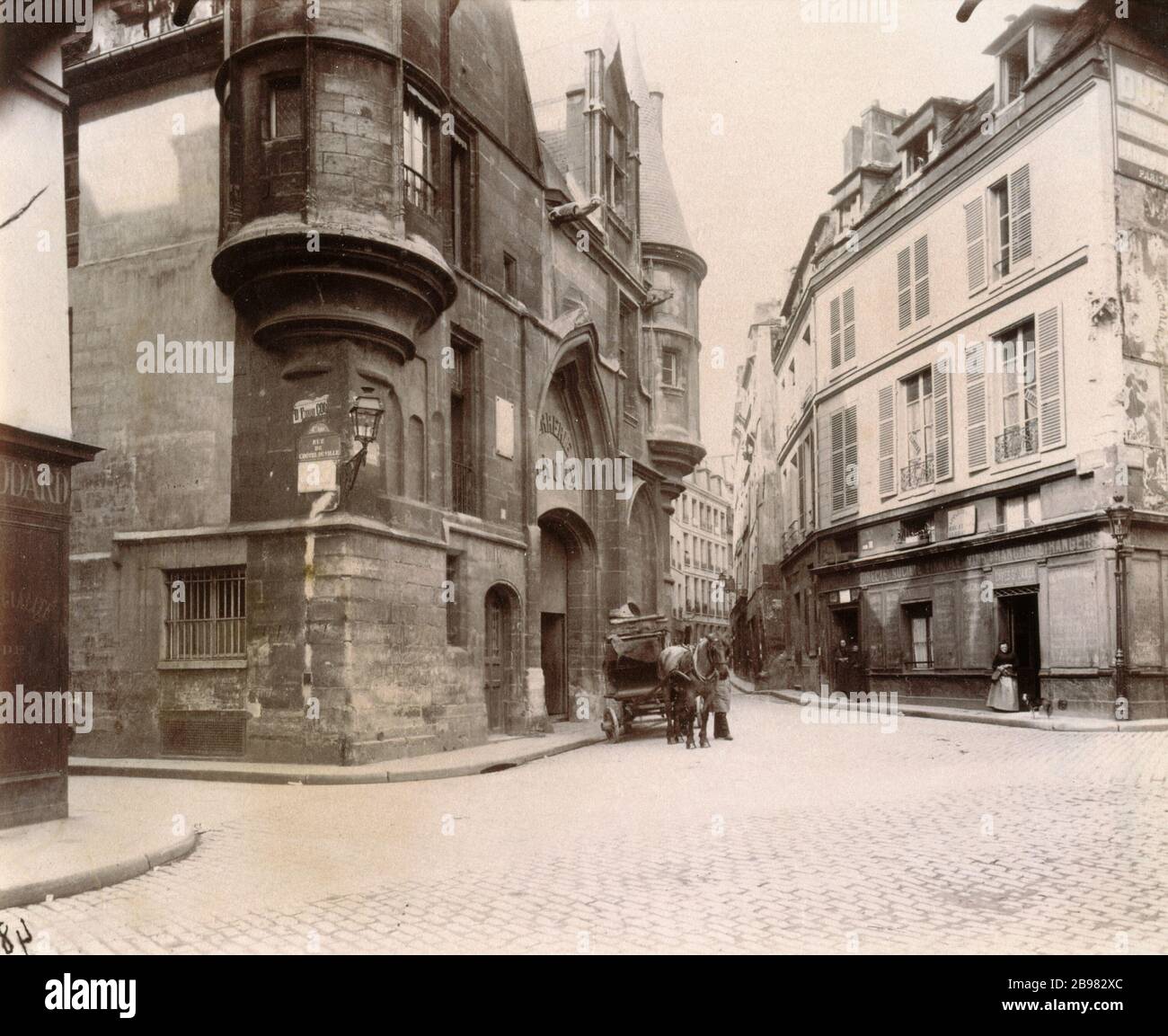 HOTEL DE SENS Hôtel de Sens, 1, rue du Figuier. Paris, Vers 1910. Photographie d'Eugène Atget (1857-1927). Paris, musée Carnavalet. Stockfoto