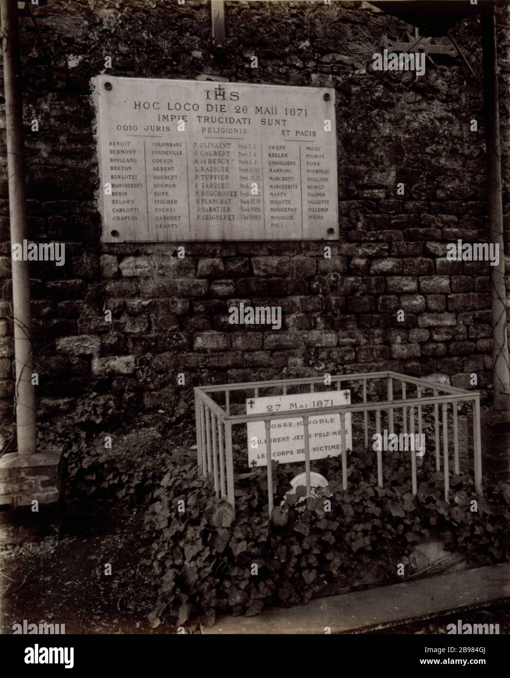 Belleville Ort des Massakers Belleville: Emplacement du Massacre des otages, 85 rue Haxo. Paris (XXème), 1901. Photographie d'Eugène Atget (1857-1927). Paris, musée Carnavalet. Stockfoto