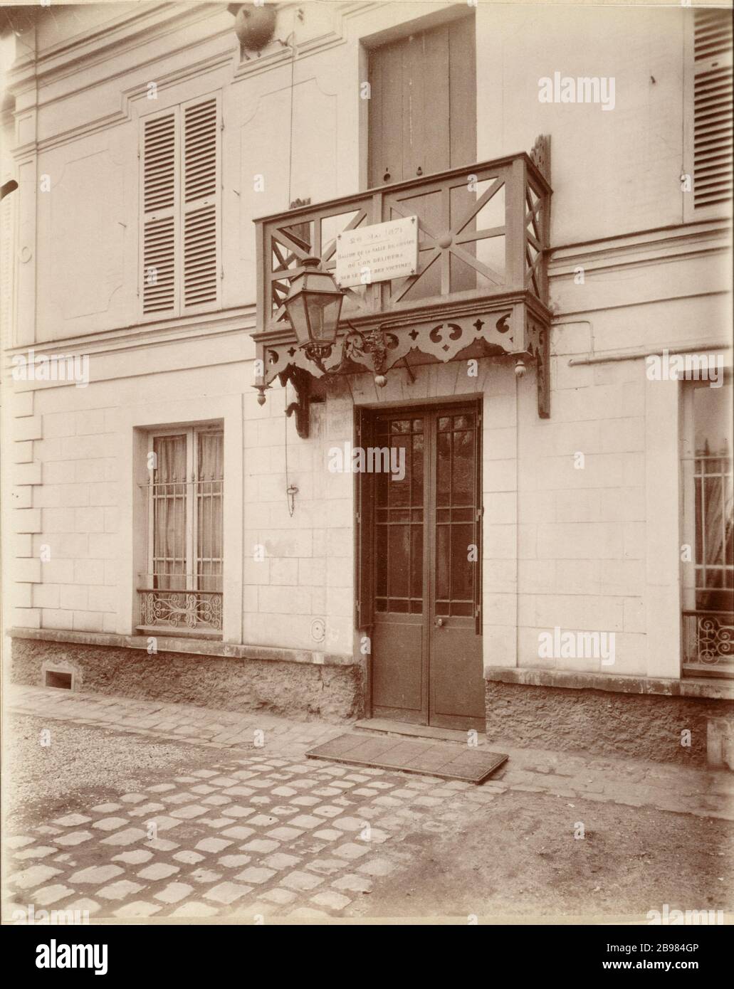 BELLEVILLE Belleville: Emplacement du Massacre des otages (26 Mai 1871), 85 rue Haxo. Paris (XXème), 1901. Photographie d'Eugène Atget. Paris, musée Carnavalet. Stockfoto