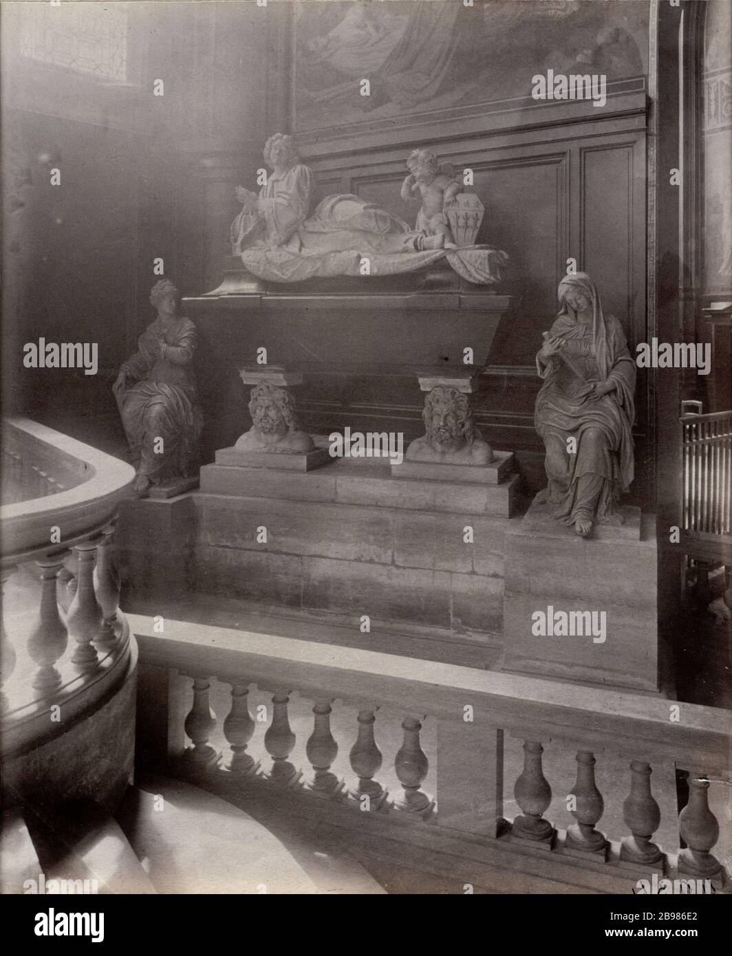 KIRCHE SAINT-GERVAIS 'Eglise Saint-Gervais, Tombeau de Michel Le Tellier par Mazeline et Hurtrelle', Paris (IVème arr.). Photographie d'Eugène Atget (1857-1927). Paris, musée Carnavalet. Stockfoto