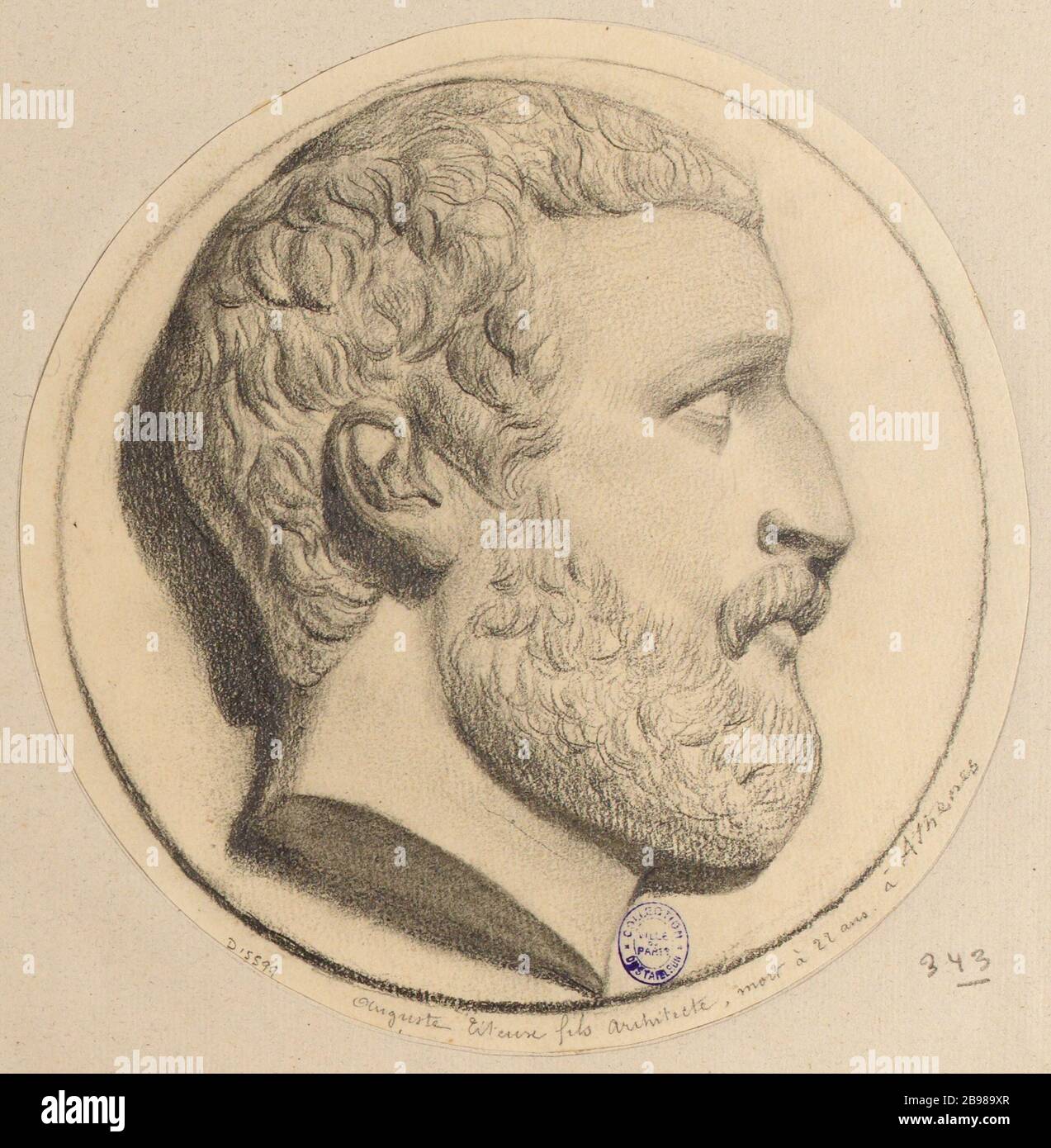 Das Porträt des Architekten Auguste Titeux, Sohn, starb mit 22 Jahren in Athen Stockfoto