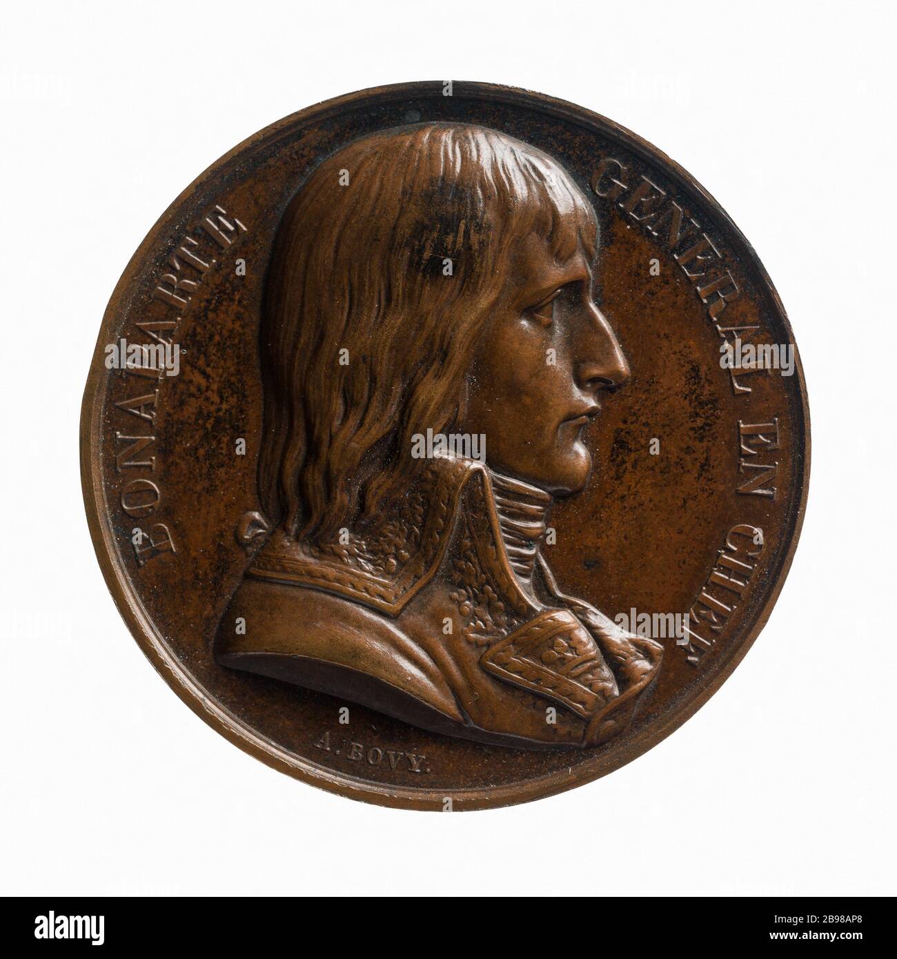 Bonaparte vor den Pyramiden, 25. Juli 1798 Antoine Bovy (1795-1880). Bonaparte devant les Pyramides, 25 Juillet von 1798. Bronze. De. Paris, musée Carnavalet. Stockfoto