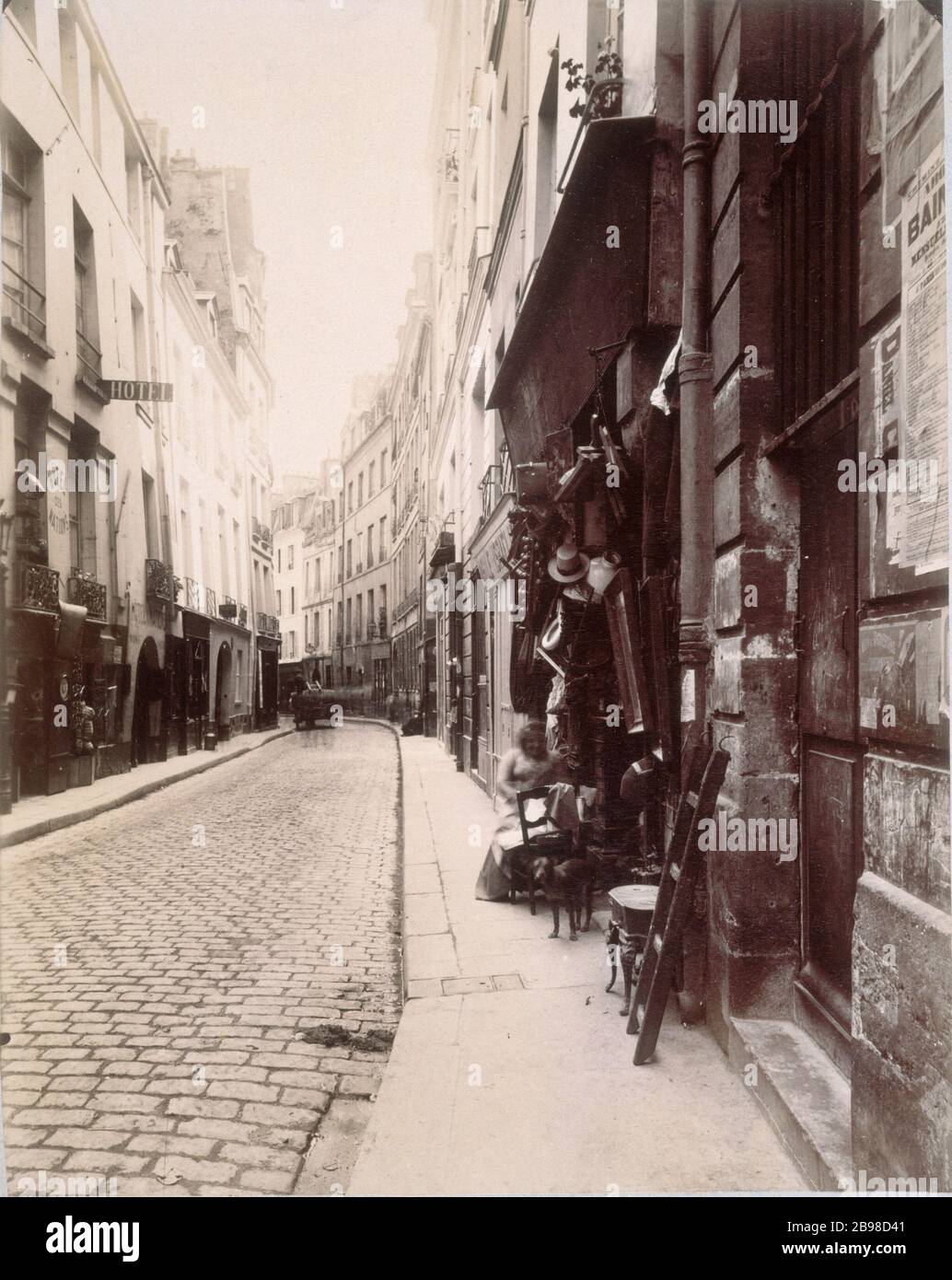STRASSE FIGUIER Rue du Figuier. Paris (IVème-Bezirk), 1902. Photographie d'Eugène Atget (1857-1927). Paris, musée Carnavalet. Stockfoto